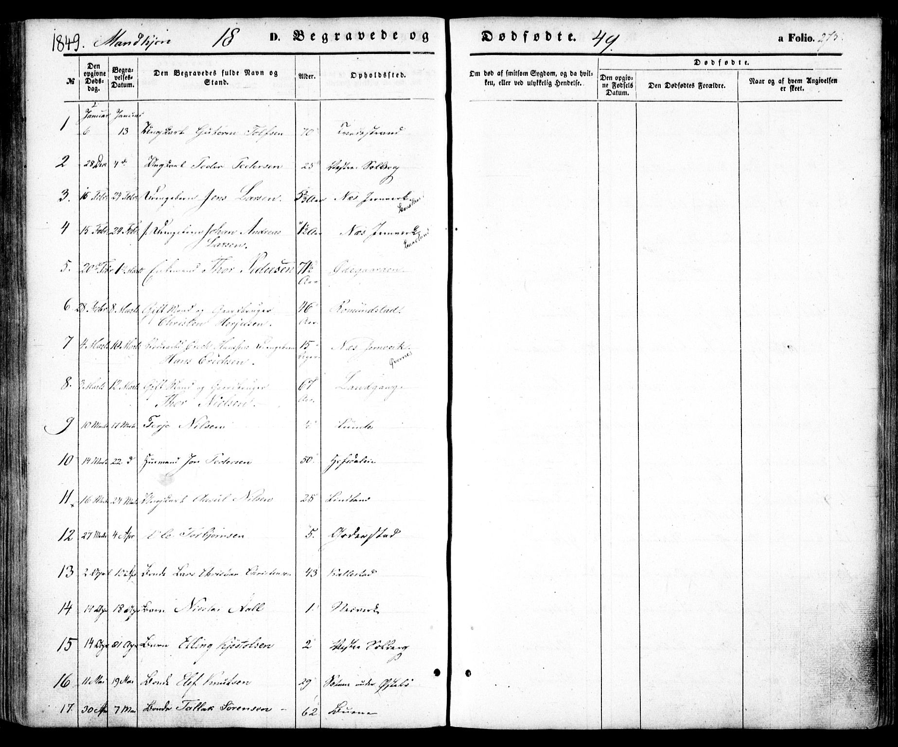 Holt sokneprestkontor, SAK/1111-0021/F/Fa/L0008: Parish register (official) no. A 8, 1849-1860, p. 275