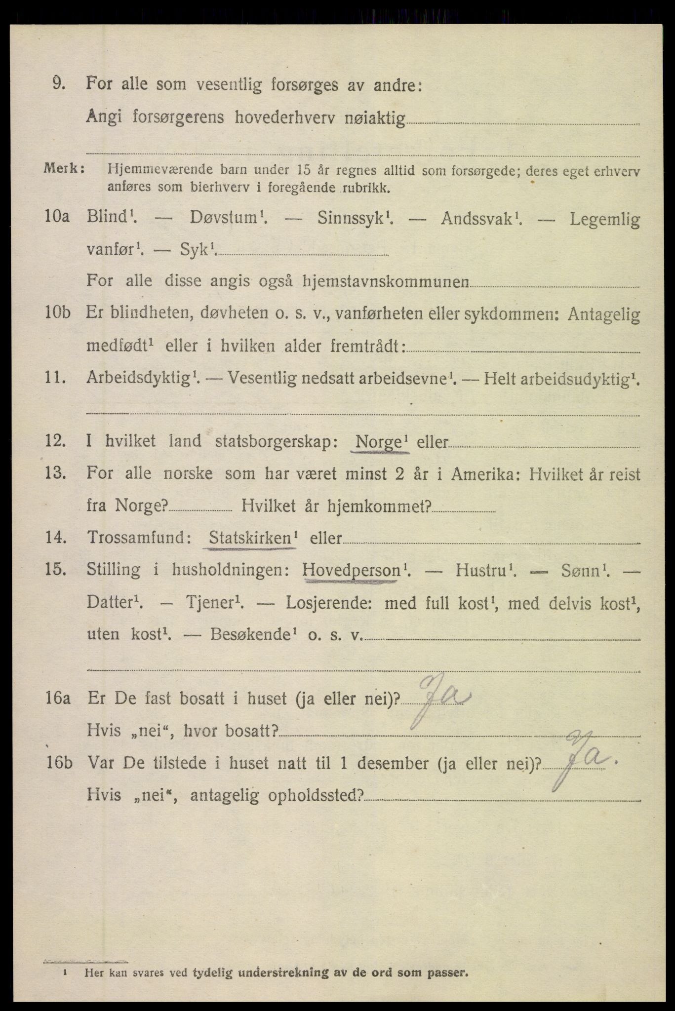 SAK, 1920 census for Øyestad, 1920, p. 3025