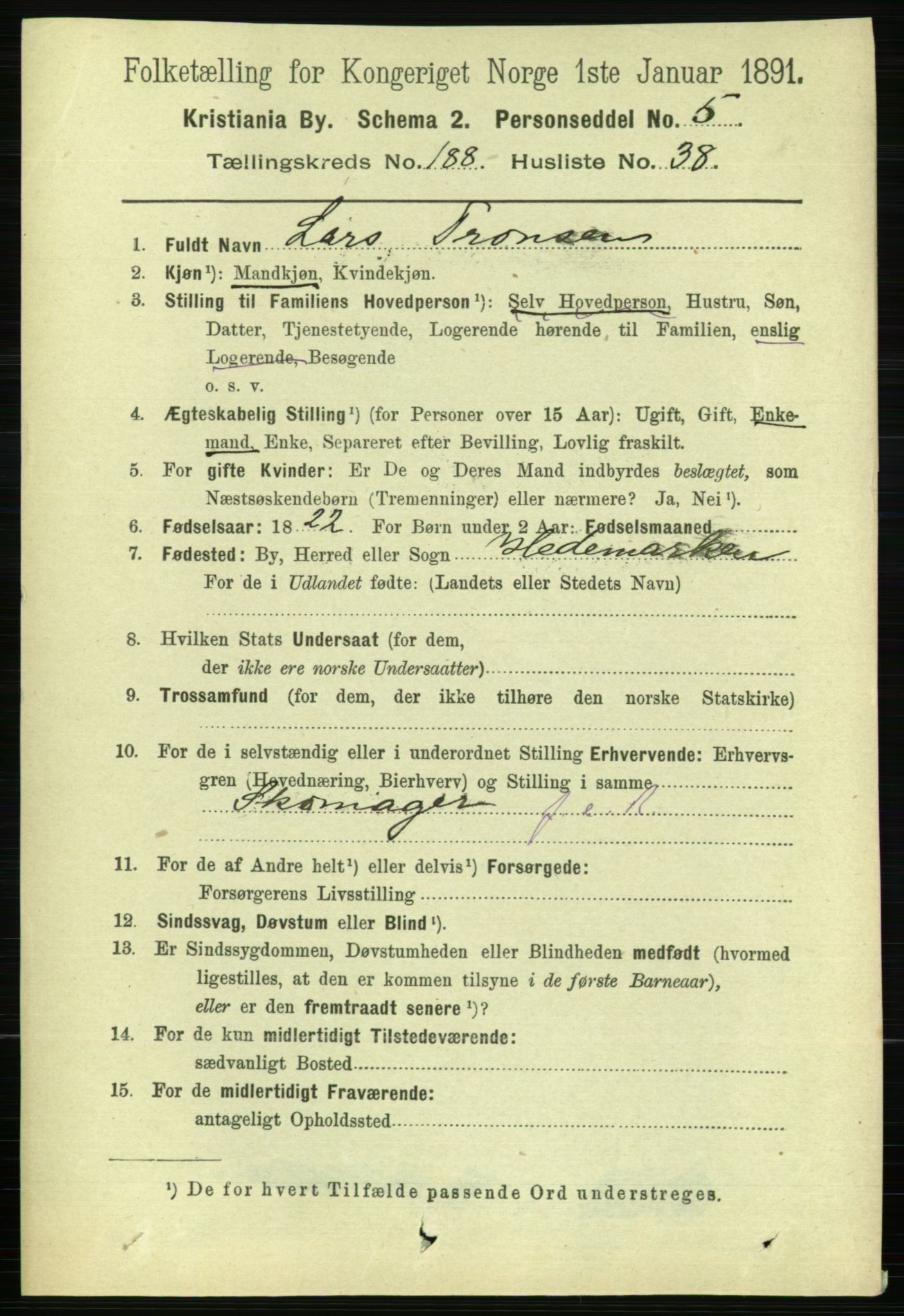 RA, 1891 census for 0301 Kristiania, 1891, p. 113127