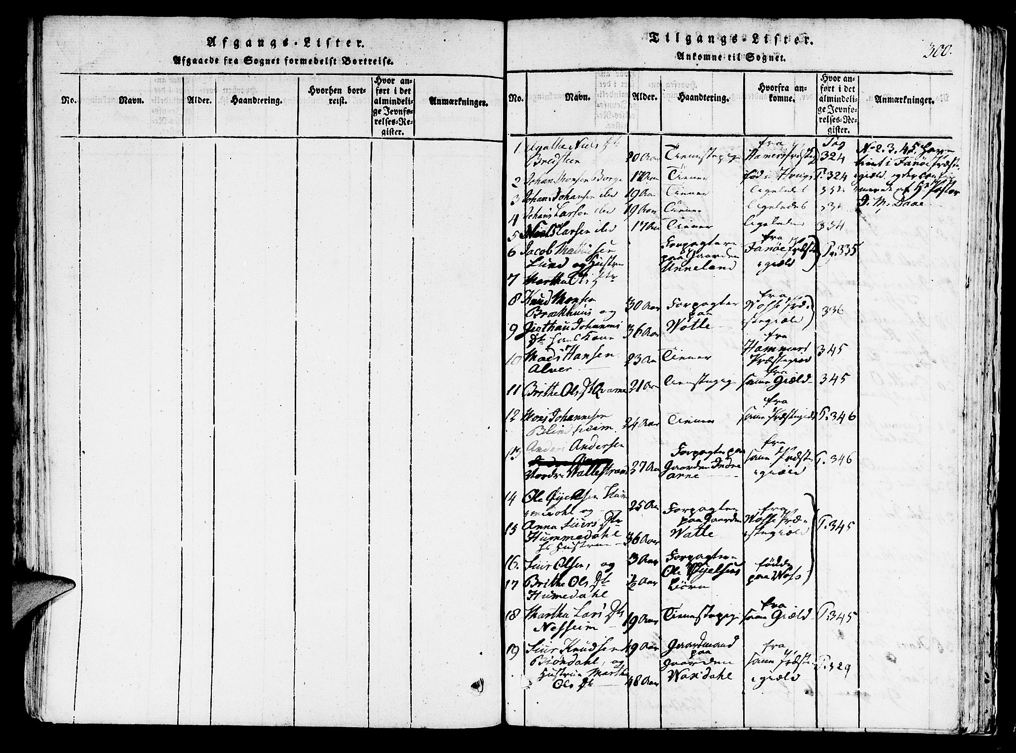 Haus sokneprestembete, SAB/A-75601/H/Haa: Parish register (official) no. A 12, 1816-1821, p. 300