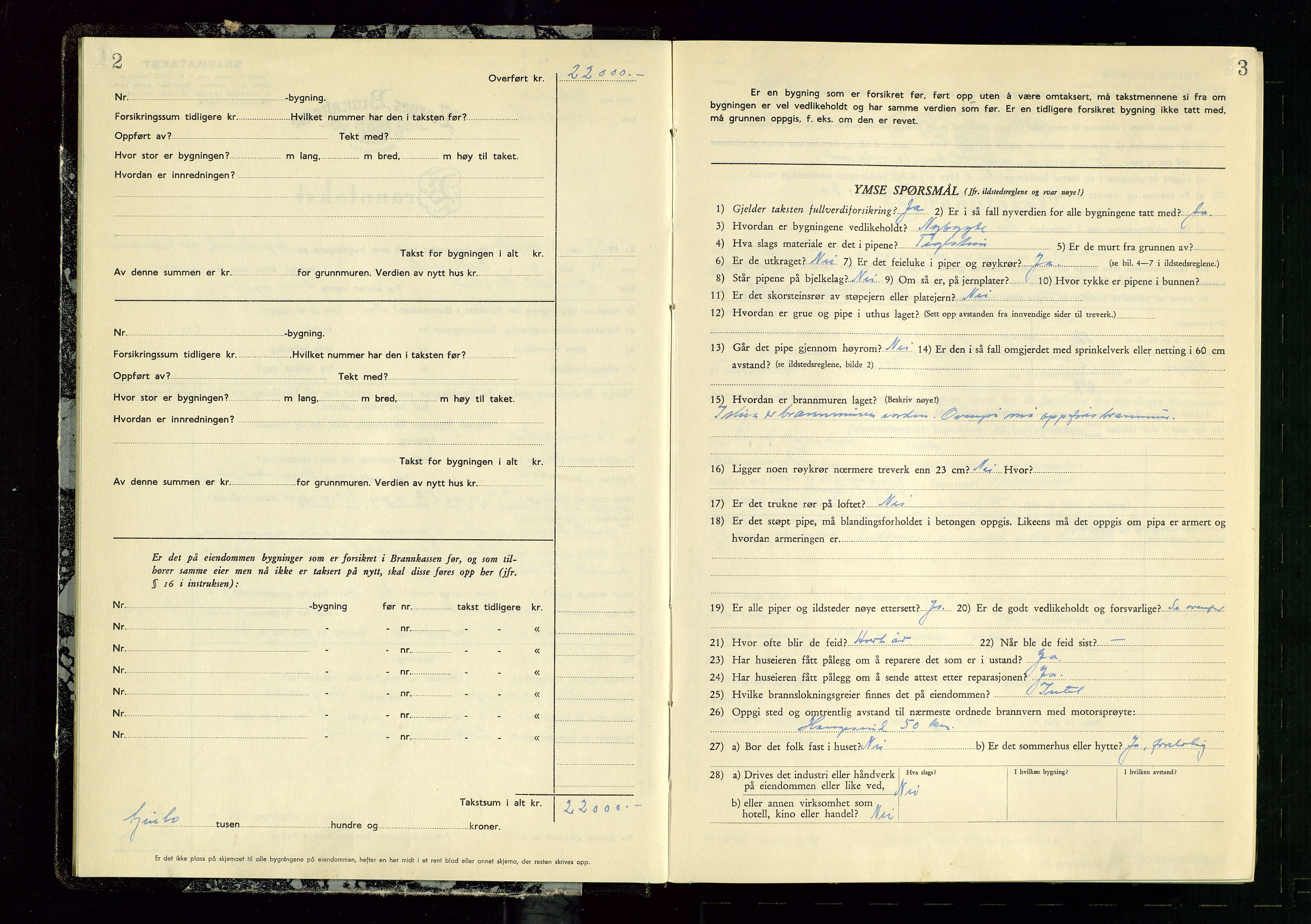 Vikedal lensmannskontor, AV/SAST-A-100179/Gob/L0006: Branntakstprotokoll, 1952-1956, p. 2-3