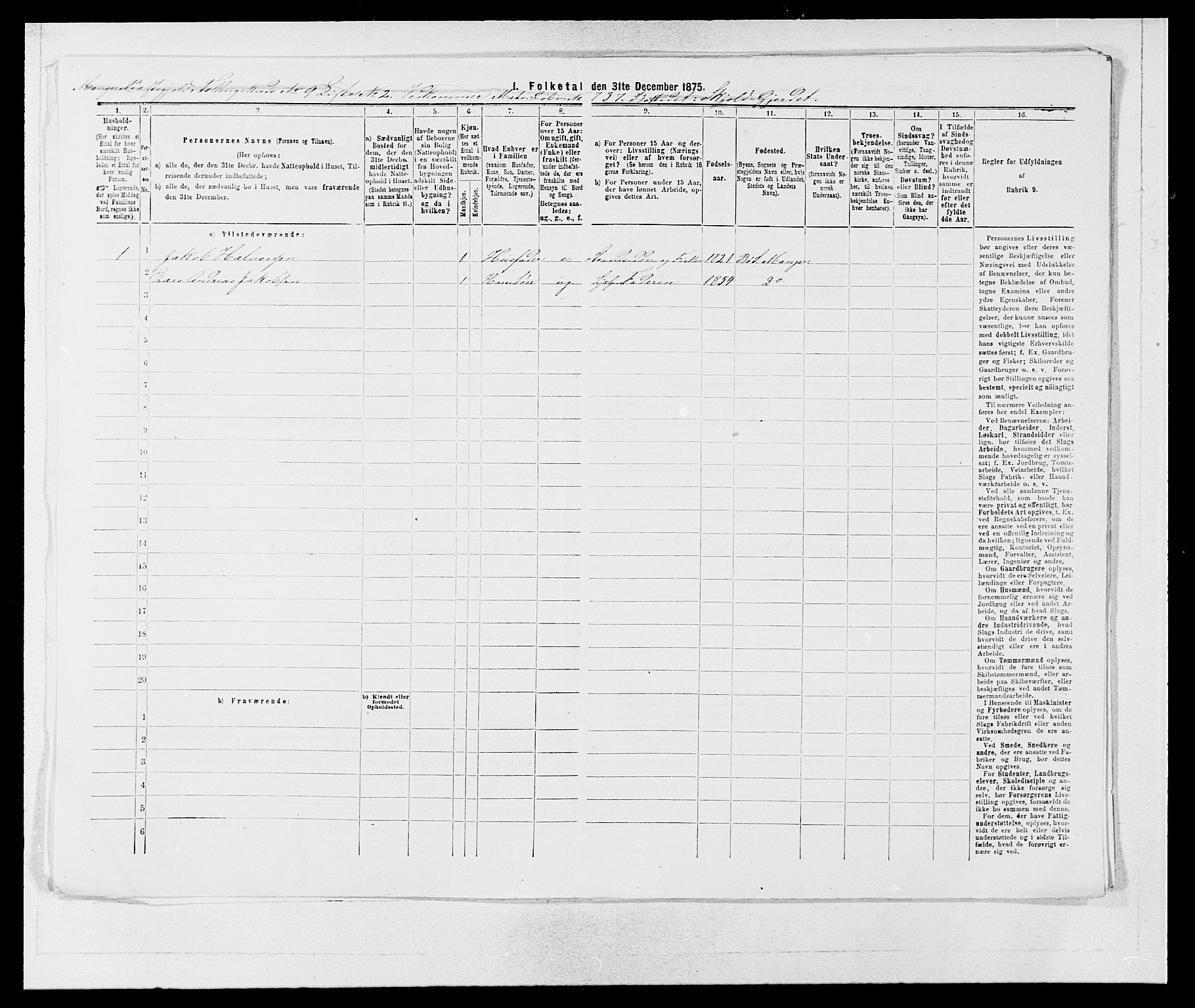 SAB, 1875 census for 1261P Manger, 1875, p. 1323