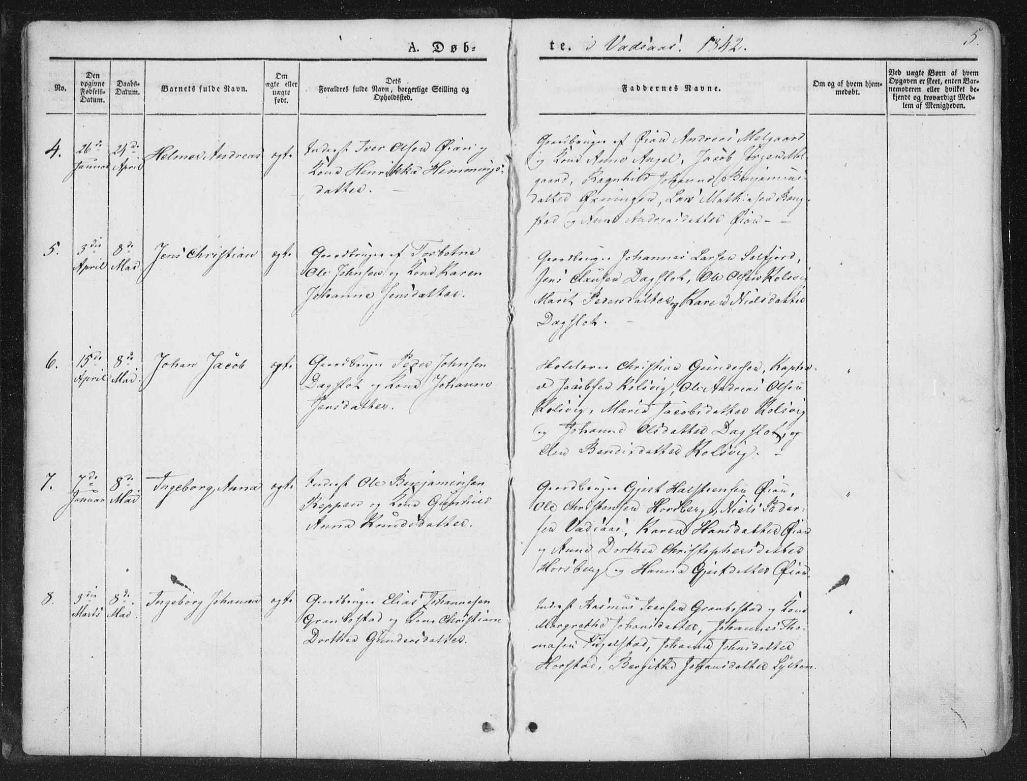 Ministerialprotokoller, klokkerbøker og fødselsregistre - Nordland, AV/SAT-A-1459/810/L0144: Parish register (official) no. 810A07 /1, 1841-1862, p. 5