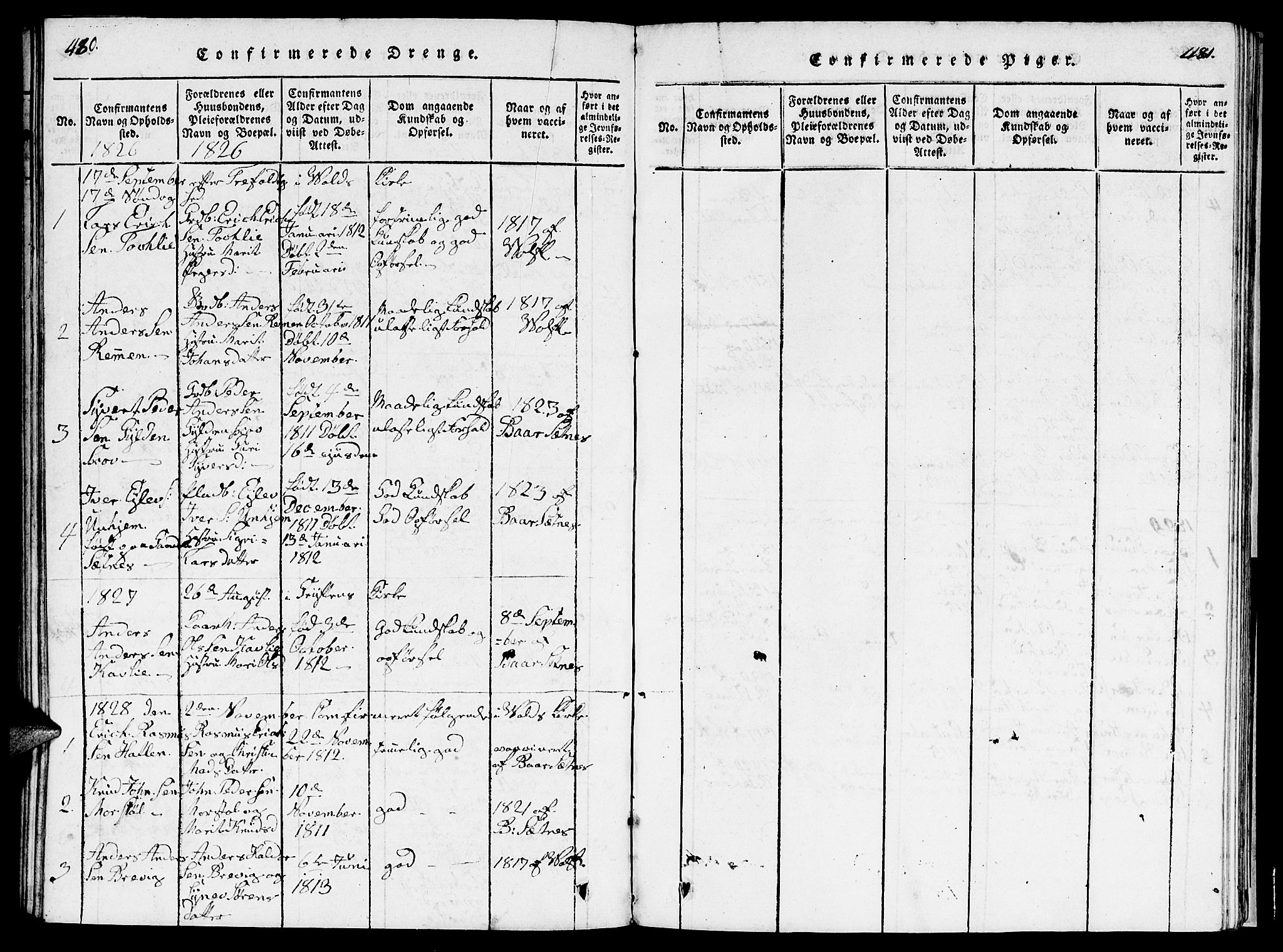 Ministerialprotokoller, klokkerbøker og fødselsregistre - Møre og Romsdal, AV/SAT-A-1454/545/L0587: Parish register (copy) no. 545C01, 1818-1836, p. 480-481