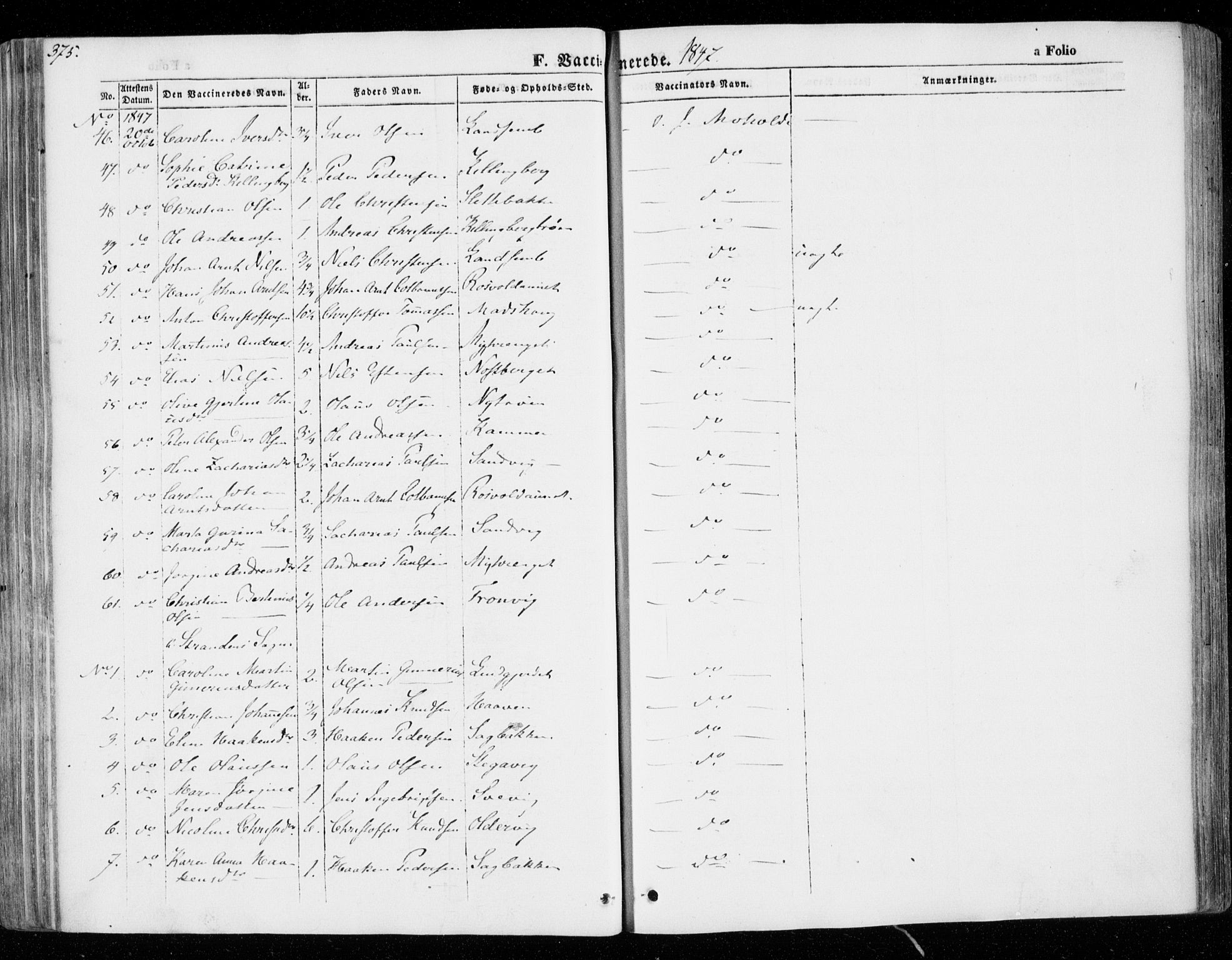 Ministerialprotokoller, klokkerbøker og fødselsregistre - Nord-Trøndelag, SAT/A-1458/701/L0007: Parish register (official) no. 701A07 /1, 1842-1854, p. 375