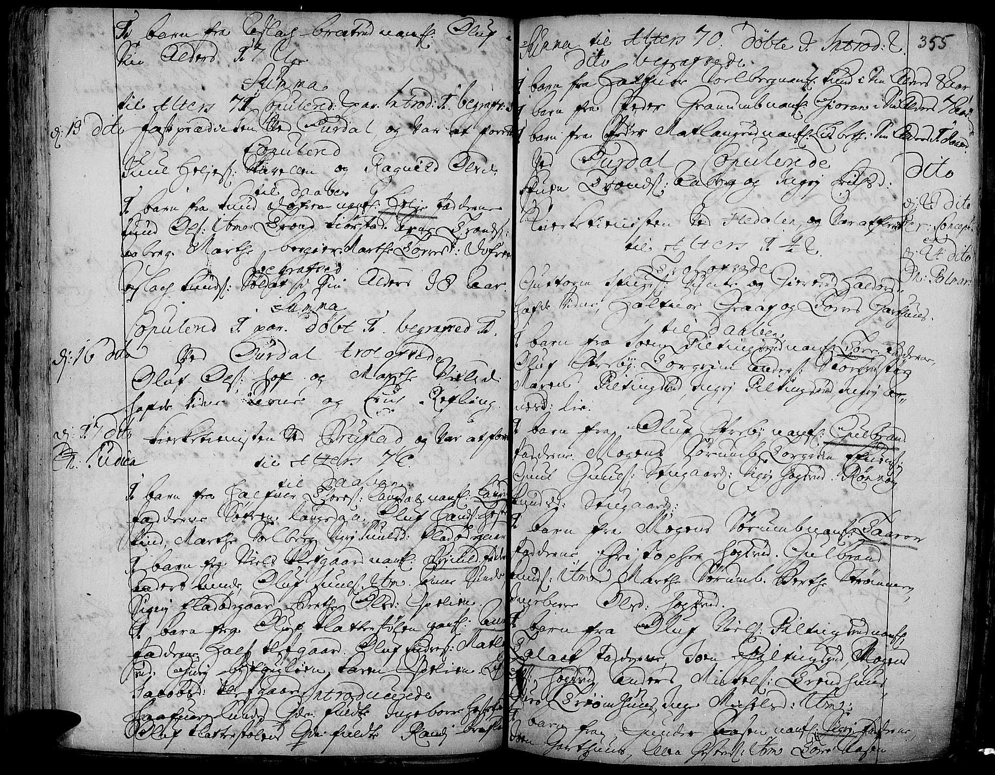 Aurdal prestekontor, SAH/PREST-126/H/Ha/Haa/L0001: Parish register (official) no. 1-3, 1692-1730, p. 355