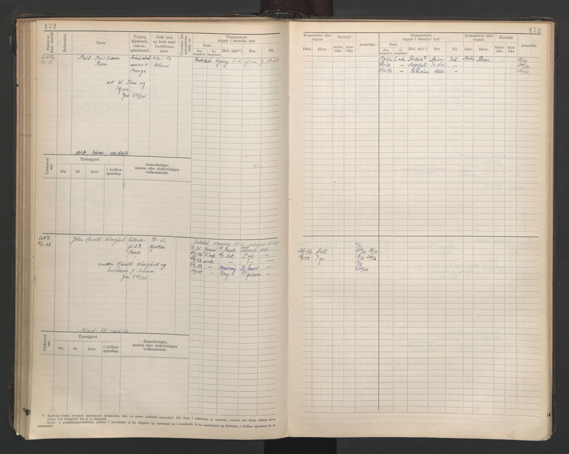 Porsgrunn innrulleringskontor, SAKO/A-829/F/Fb/L0007: Annotasjonsrulle, 1926-1948, p. 172