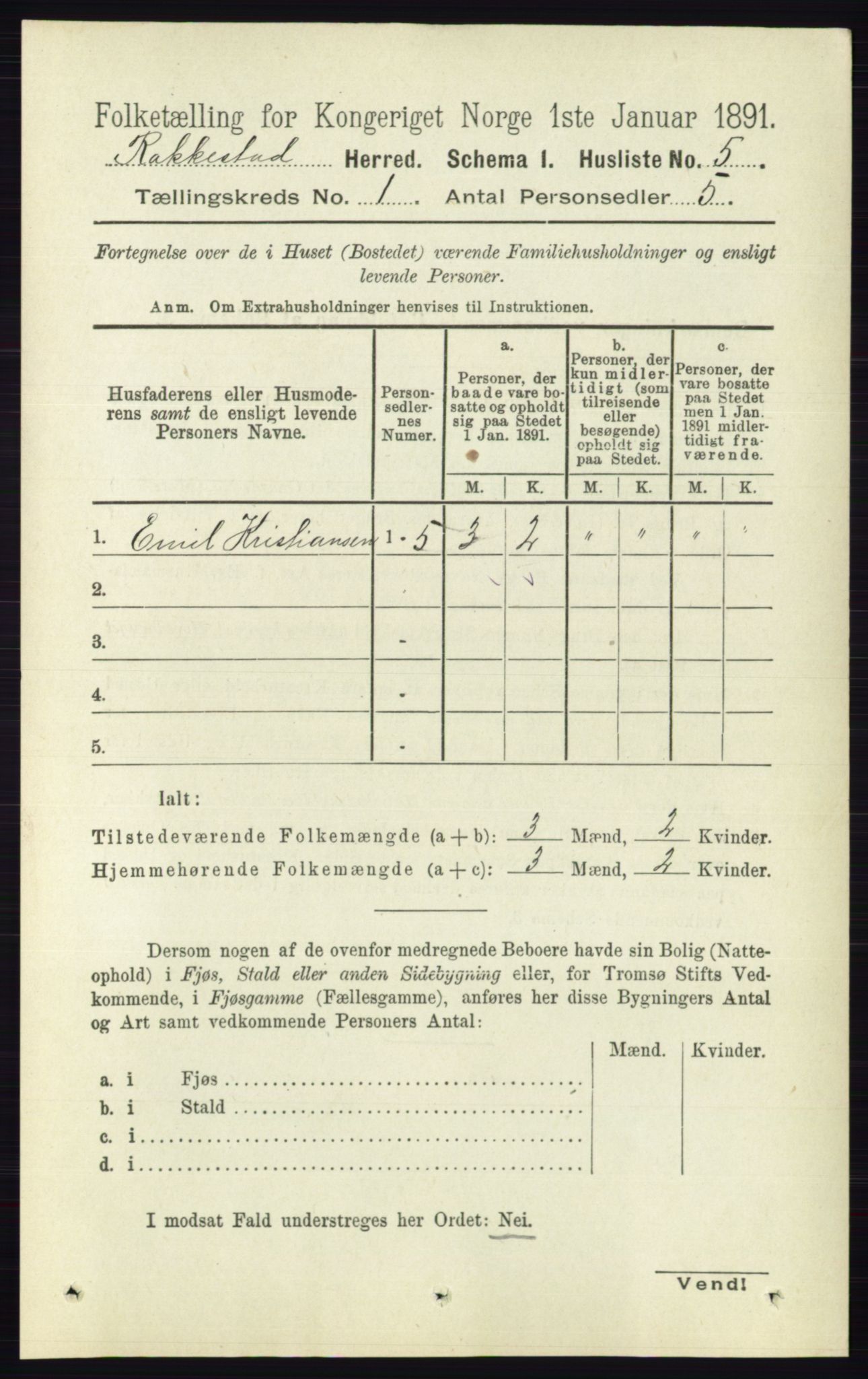 RA, 1891 census for 0128 Rakkestad, 1891, p. 46