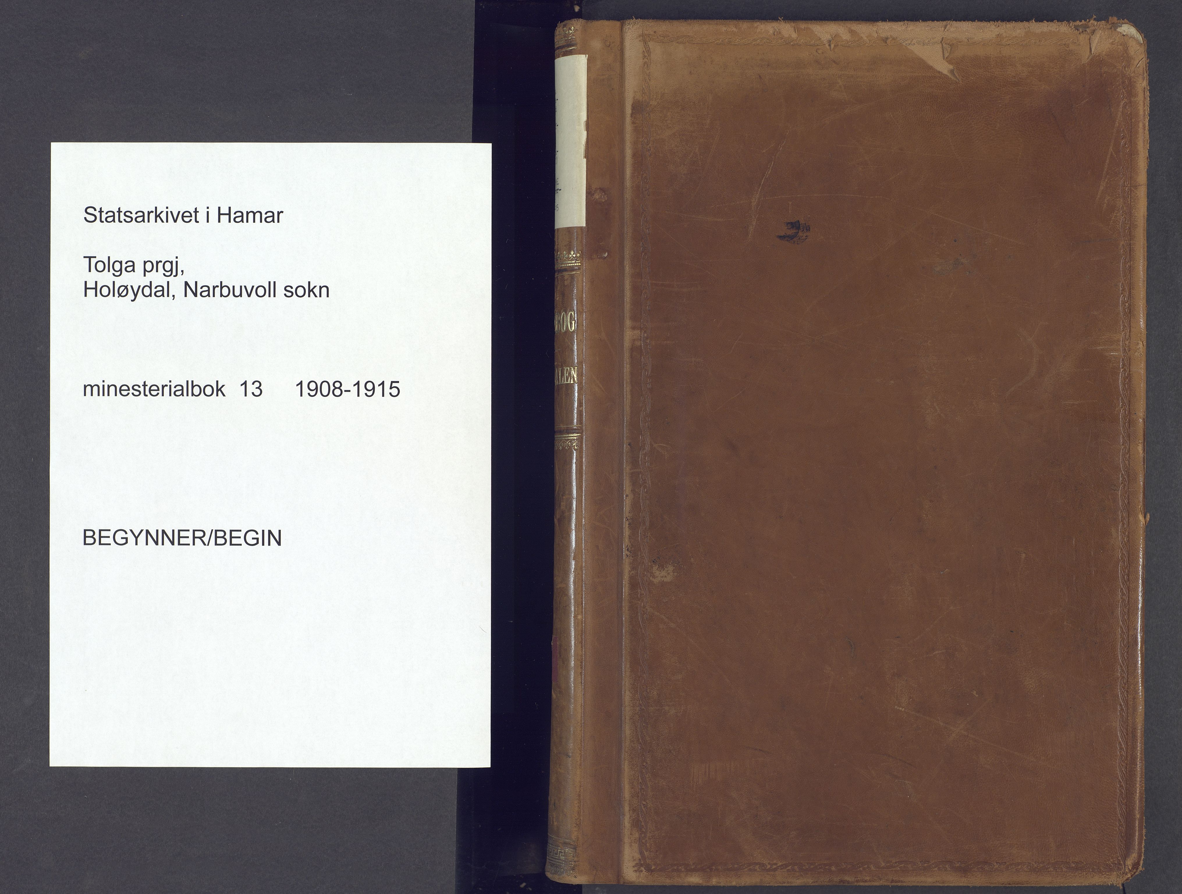 Tolga prestekontor, SAH/PREST-062/K/L0013: Parish register (official) no. 13, 1908-1915