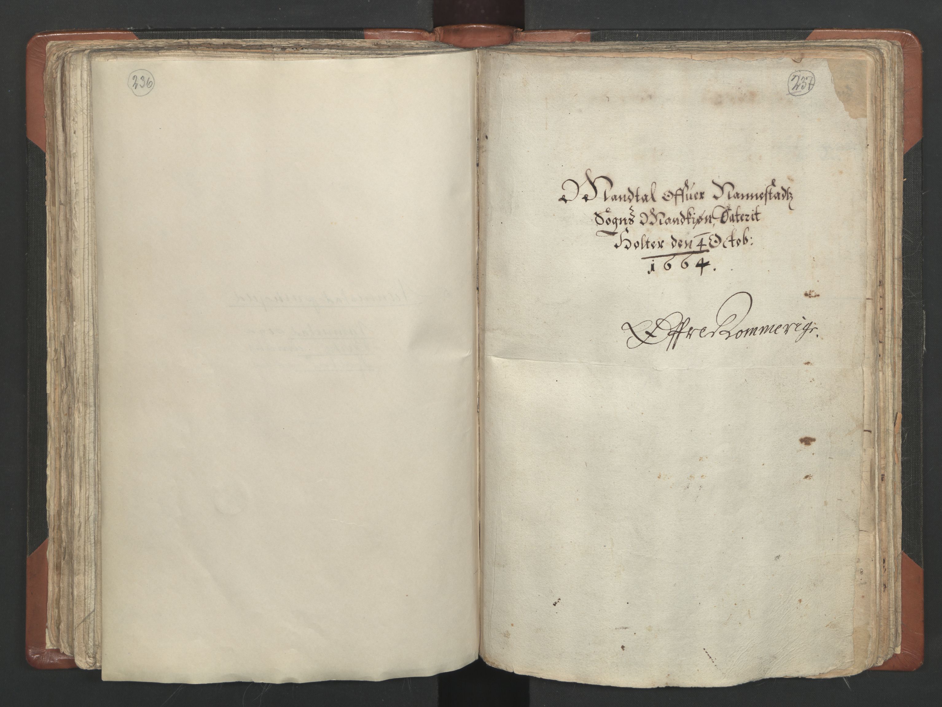 RA, Vicar's Census 1664-1666, no. 4: Øvre Romerike deanery, 1664-1666, p. 236-237