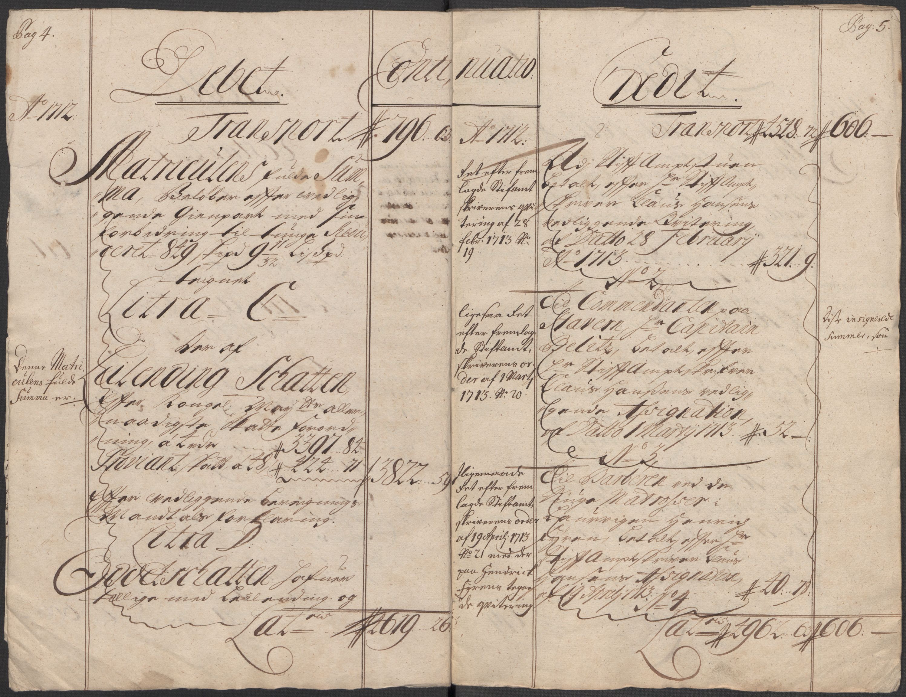 Rentekammeret inntil 1814, Reviderte regnskaper, Fogderegnskap, RA/EA-4092/R33/L1984: Fogderegnskap Larvik grevskap, 1712, p. 5