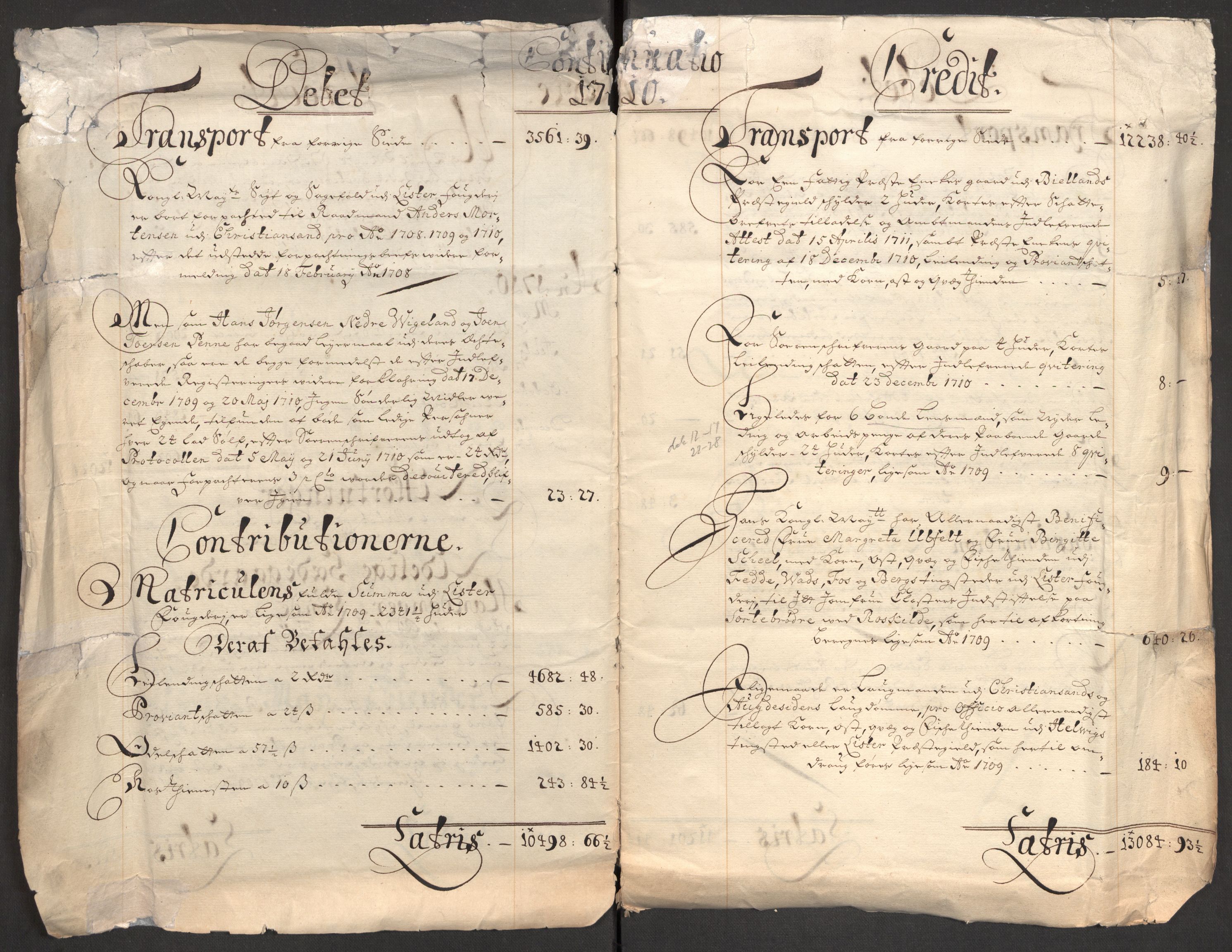 Rentekammeret inntil 1814, Reviderte regnskaper, Fogderegnskap, RA/EA-4092/R43/L2553: Fogderegnskap Lista og Mandal, 1710, p. 5