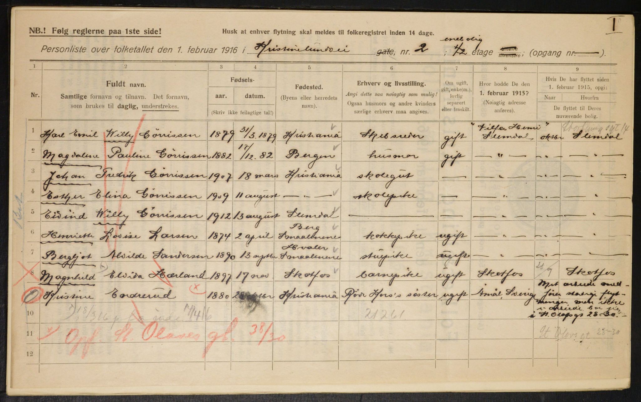 OBA, Municipal Census 1916 for Kristiania, 1916, p. 55641