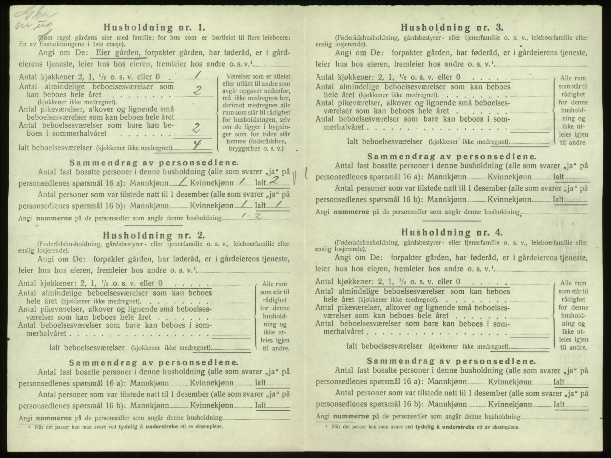 SAB, 1920 census for Hosanger, 1920, p. 310