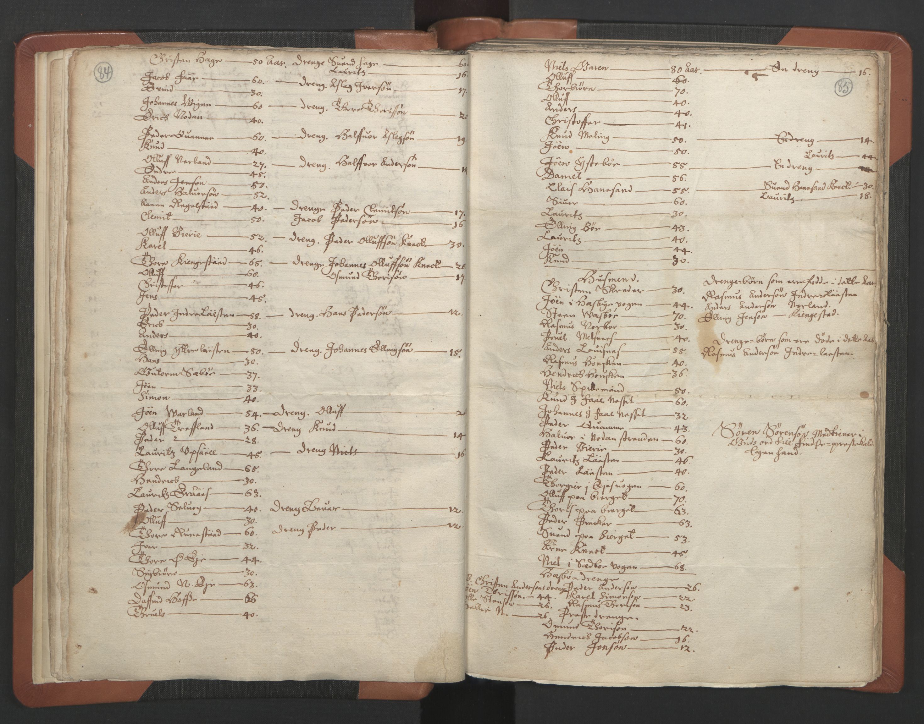 RA, Vicar's Census 1664-1666, no. 18: Stavanger deanery and Karmsund deanery, 1664-1666, p. 84-85