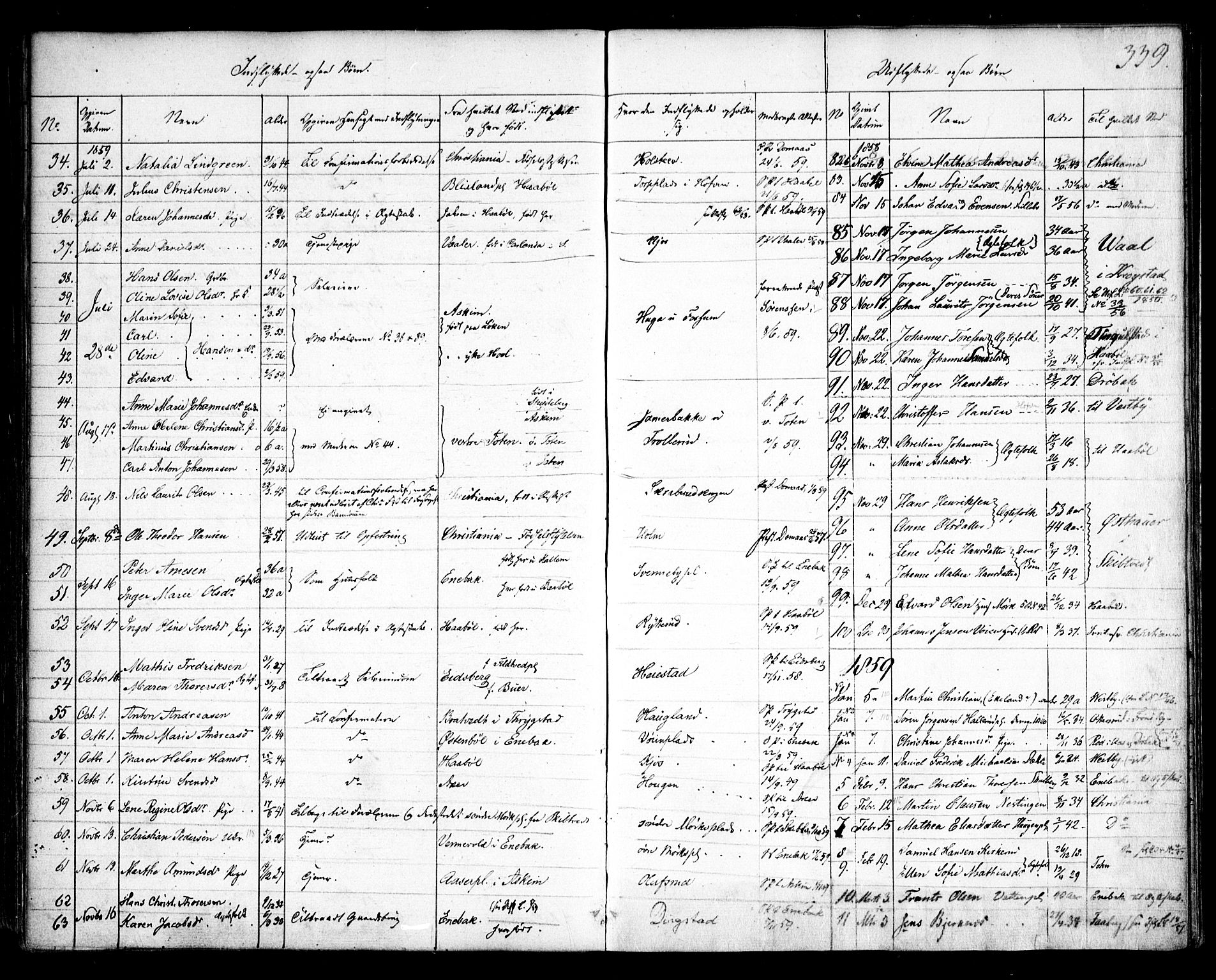 Spydeberg prestekontor Kirkebøker, AV/SAO-A-10924/F/Fa/L0005: Parish register (official) no. I 5, 1842-1862, p. 339