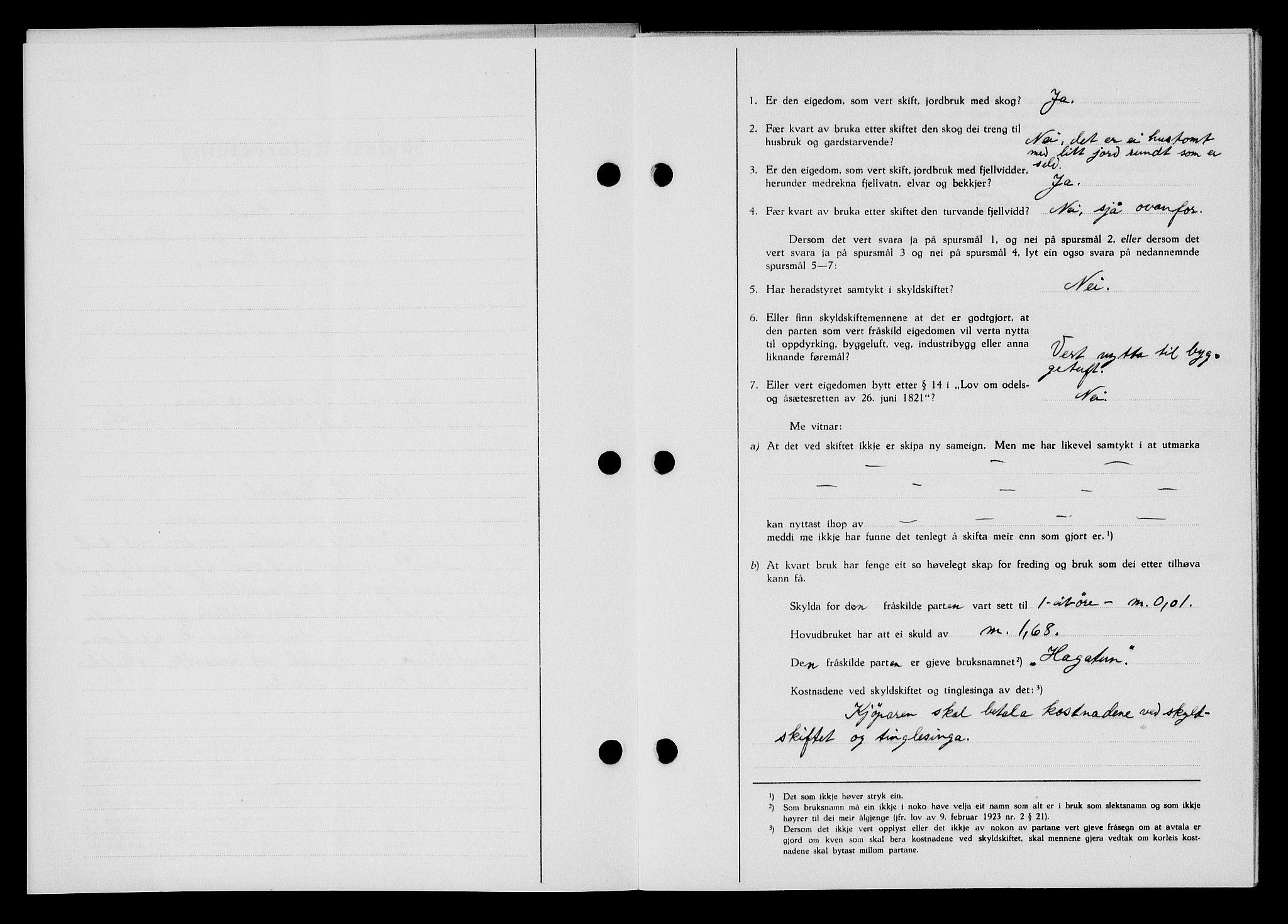 Flekkefjord sorenskriveri, SAK/1221-0001/G/Gb/Gba/L0058: Mortgage book no. A-6, 1942-1944, Diary no: : 193/1943