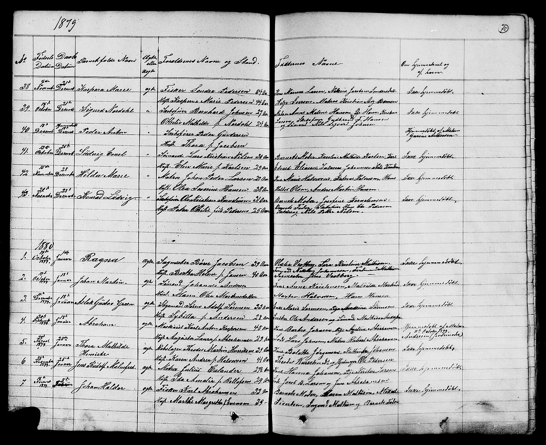 Stavern kirkebøker, AV/SAKO-A-318/G/Ga/L0002: Parish register (copy) no. 2, 1839-1909, p. 75