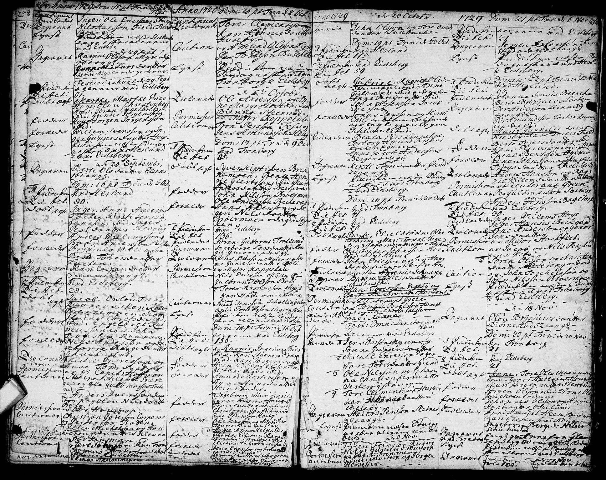 Eidsberg prestekontor Kirkebøker, SAO/A-10905/F/Fa/L0001: Parish register (official) no. I 1, 1710-1730, p. 260-261