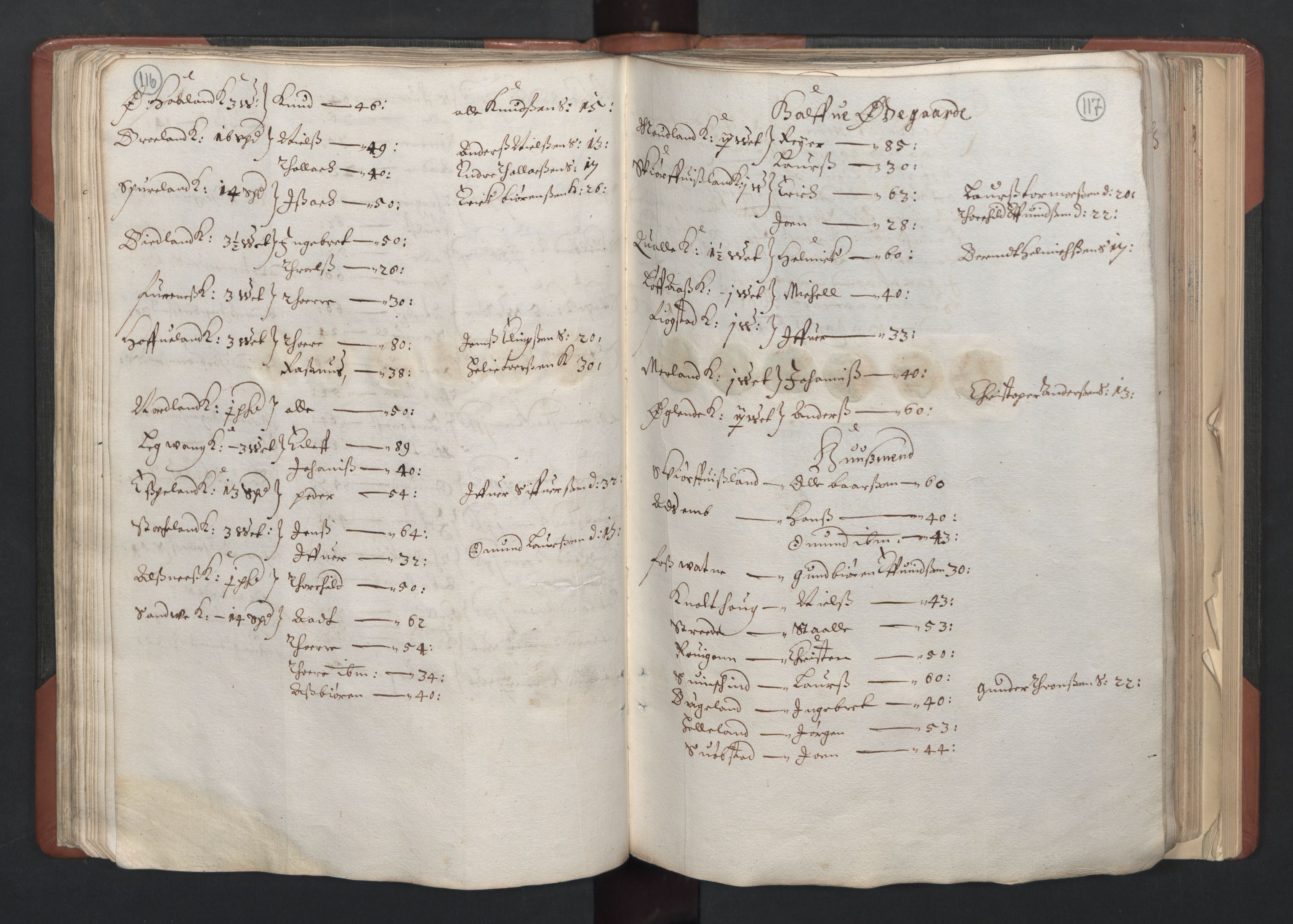 RA, Bailiff's Census 1664-1666, no. 11: Jæren and Dalane fogderi, 1664, p. 116-117