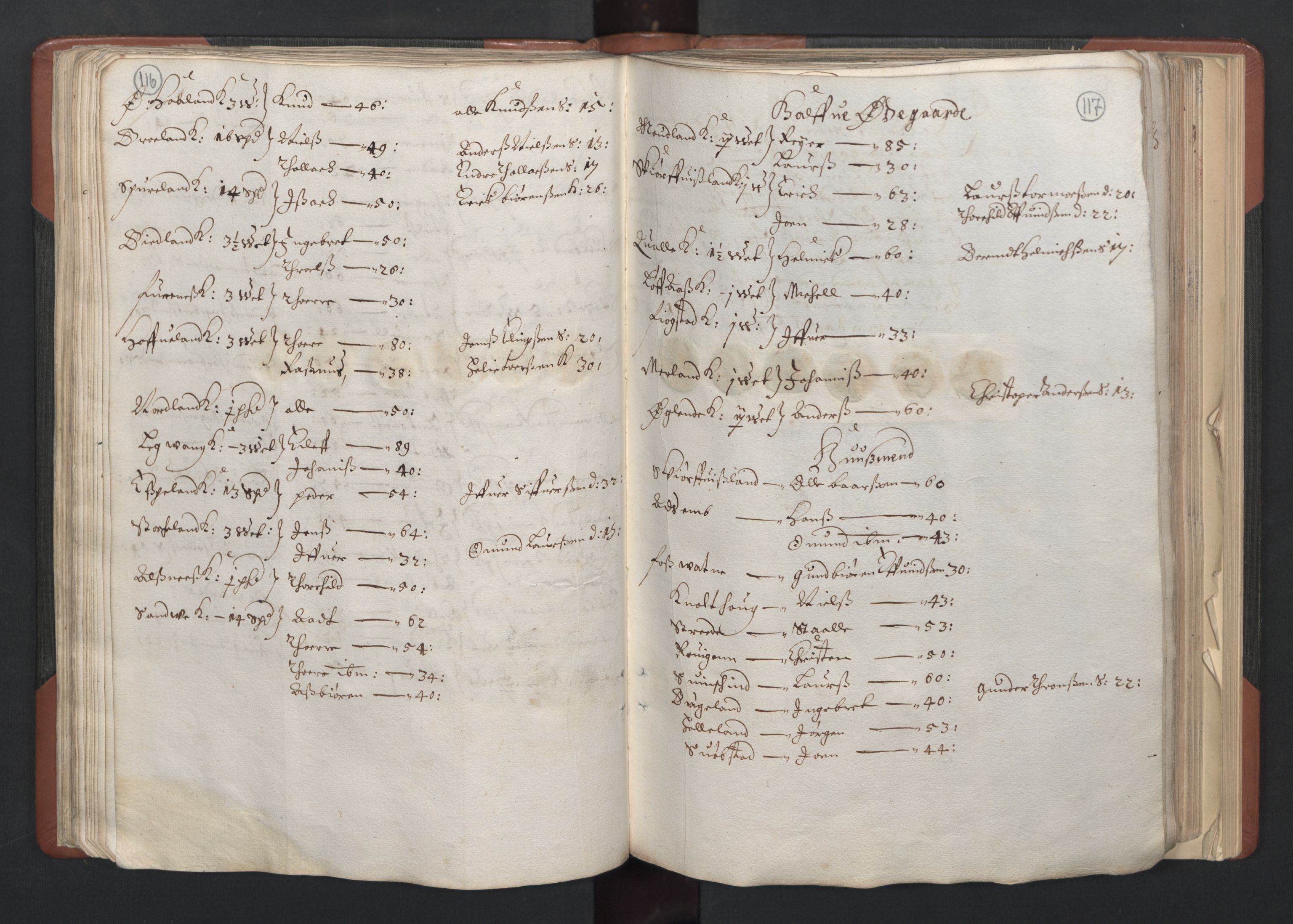 RA, Bailiff's Census 1664-1666, no. 11: Jæren and Dalane fogderi, 1664, p. 116-117
