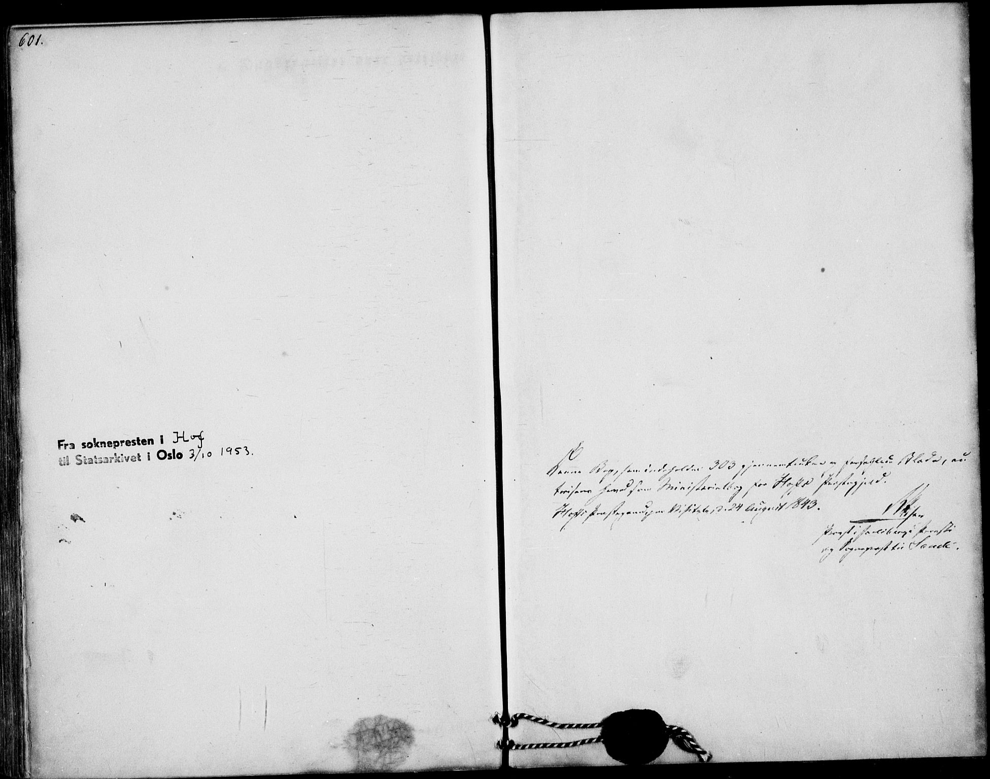 Hof kirkebøker, AV/SAKO-A-64/F/Fa/L0005: Parish register (official) no. I 5, 1844-1851, p. 601-602