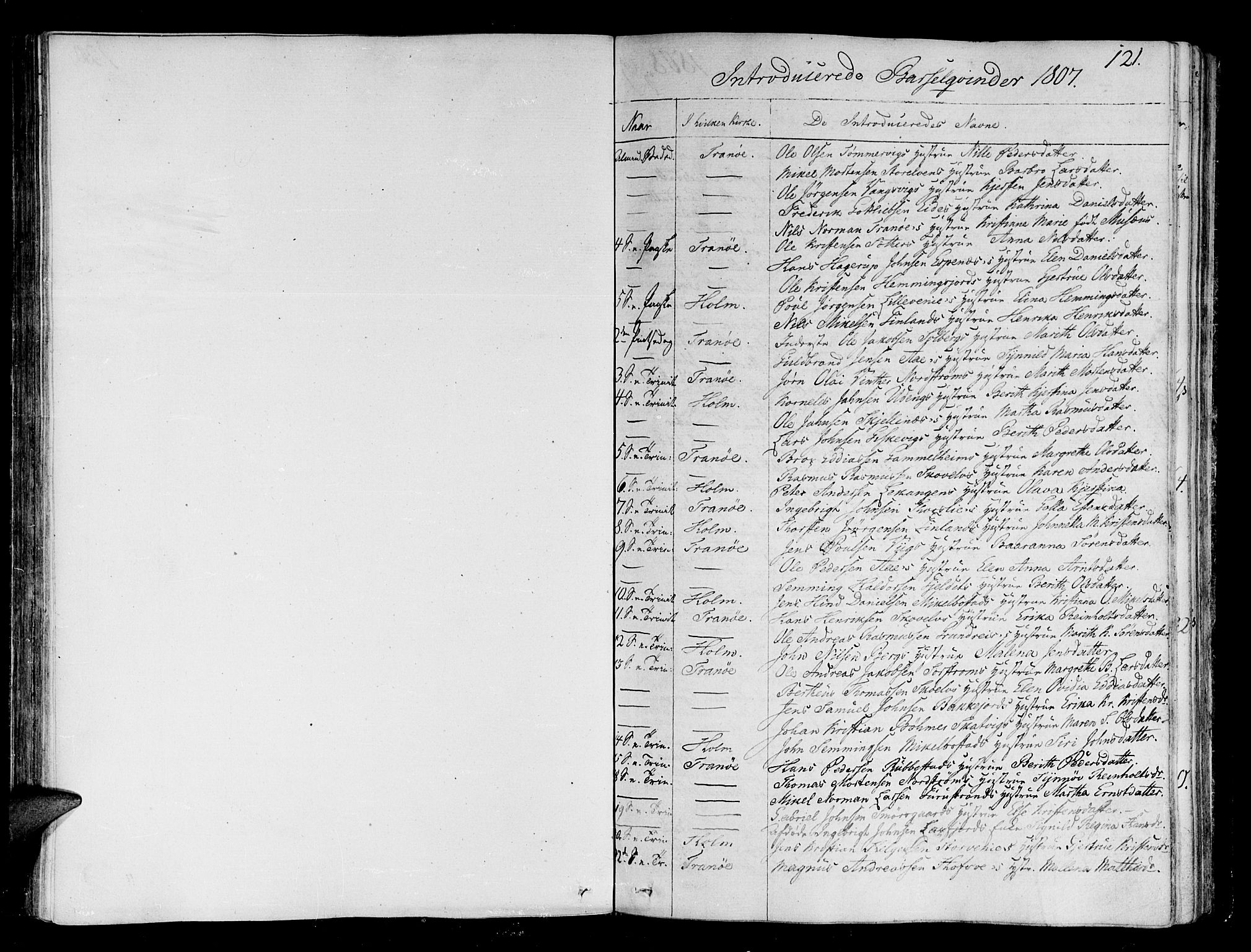 Tranøy sokneprestkontor, SATØ/S-1313/I/Ia/Iaa/L0003kirke: Parish register (official) no. 3, 1807-1820, p. 121