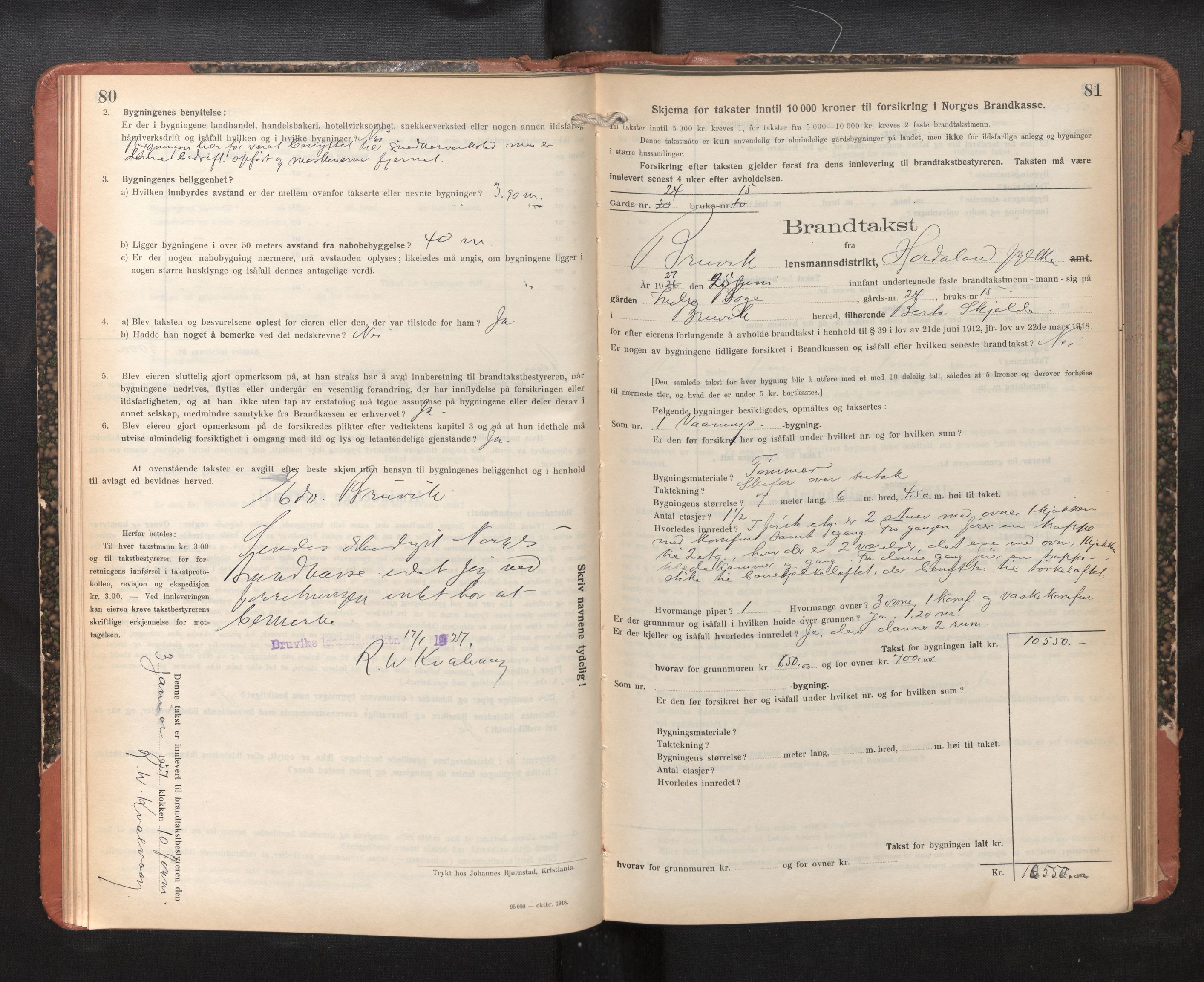 Lensmannen i Bruvik, SAB/A-31301/0012/L0010: Branntakstprotokoll, skjematakst, 1925-1936, p. 80-81