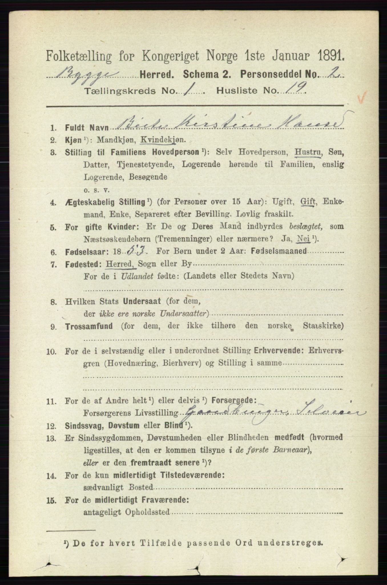 RA, 1891 census for 0136 Rygge, 1891, p. 274