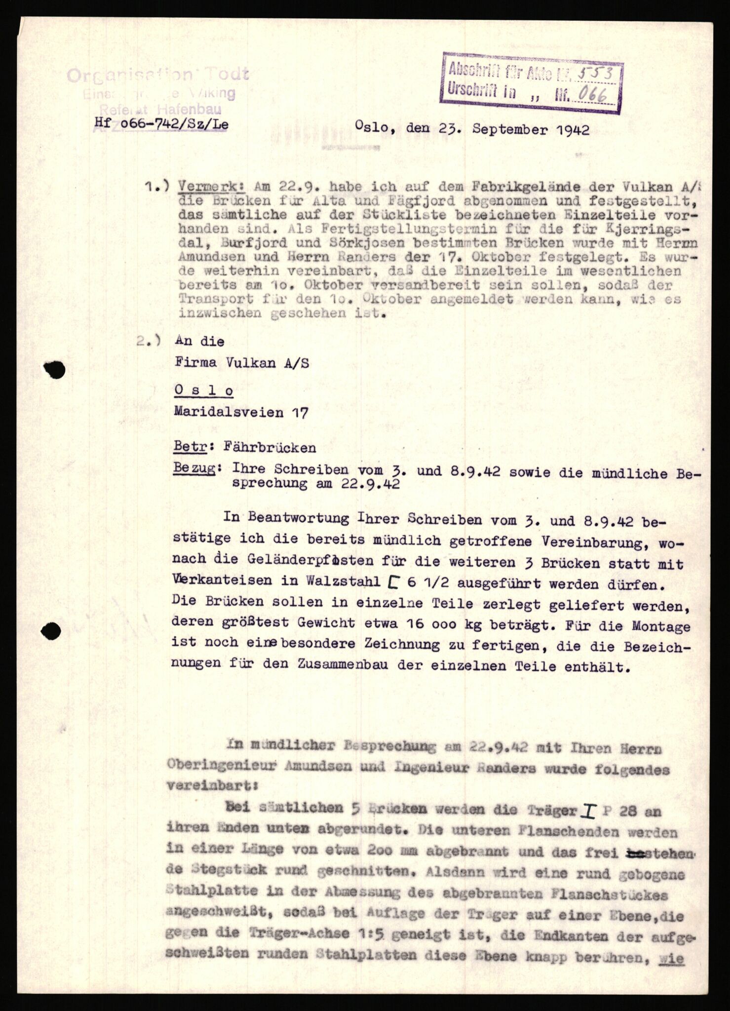 Tyske arkiver, Organisation Todt (OT), Einsatzgruppe Wiking, AV/RA-RAFA-2188/1/E/E2/E2d/L0023: Fähren und Anlegen, 1942-1944, p. 174