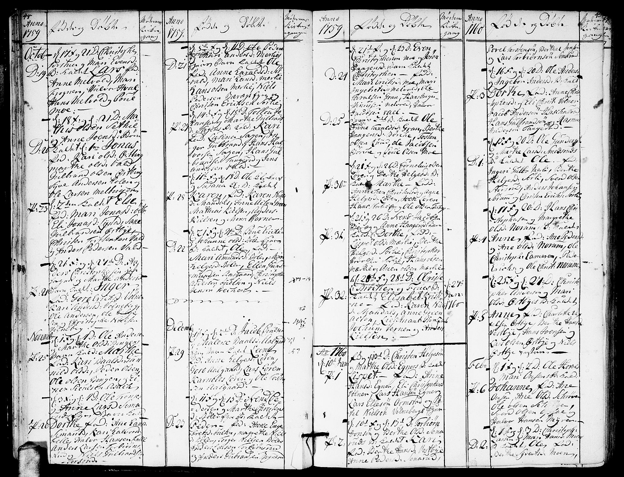 Sørum prestekontor Kirkebøker, SAO/A-10303/F/Fa/L0002: Parish register (official) no. I 2, 1759-1814, p. 44-45