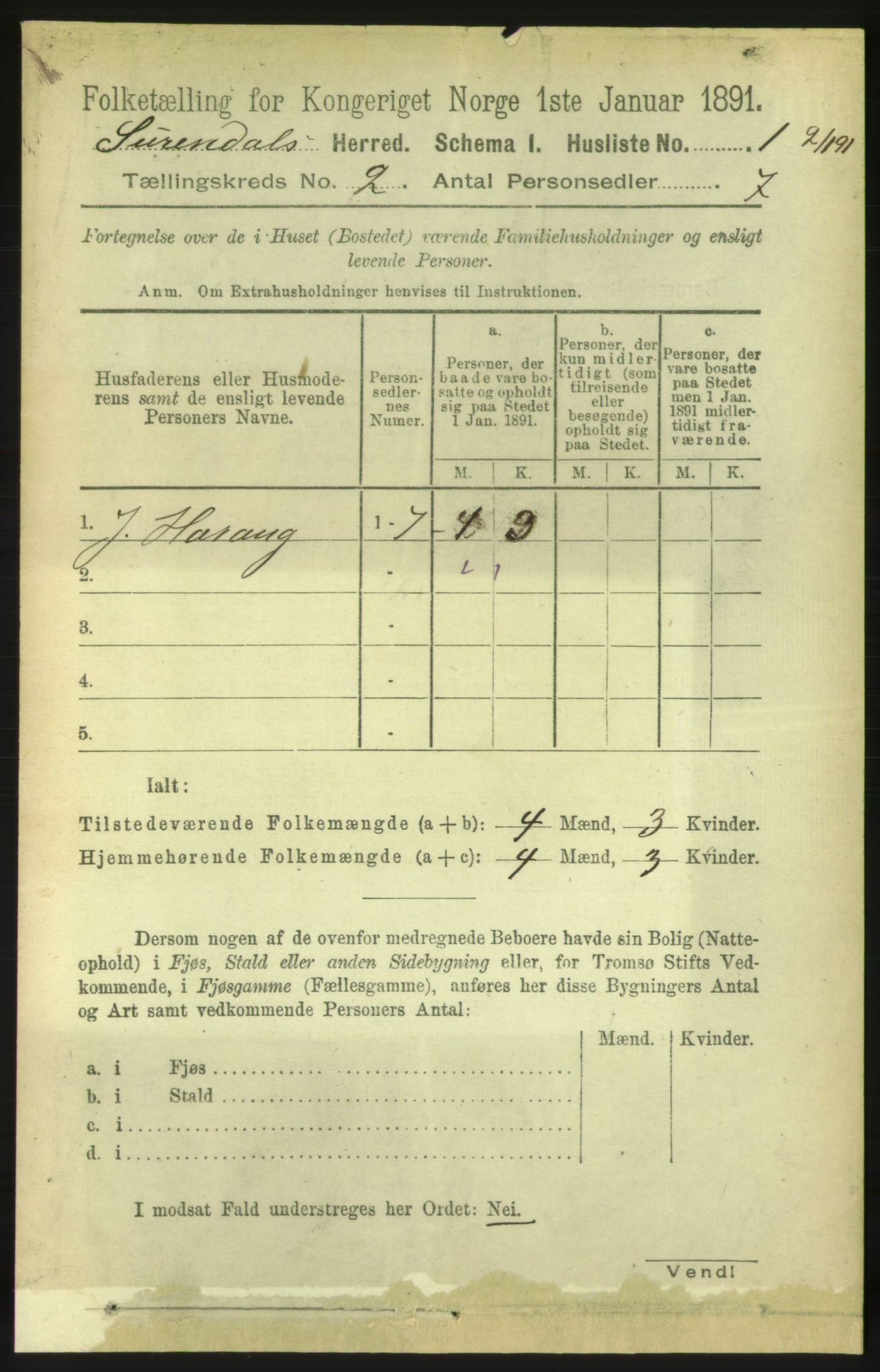 RA, 1891 census for 1566 Surnadal, 1891, p. 471