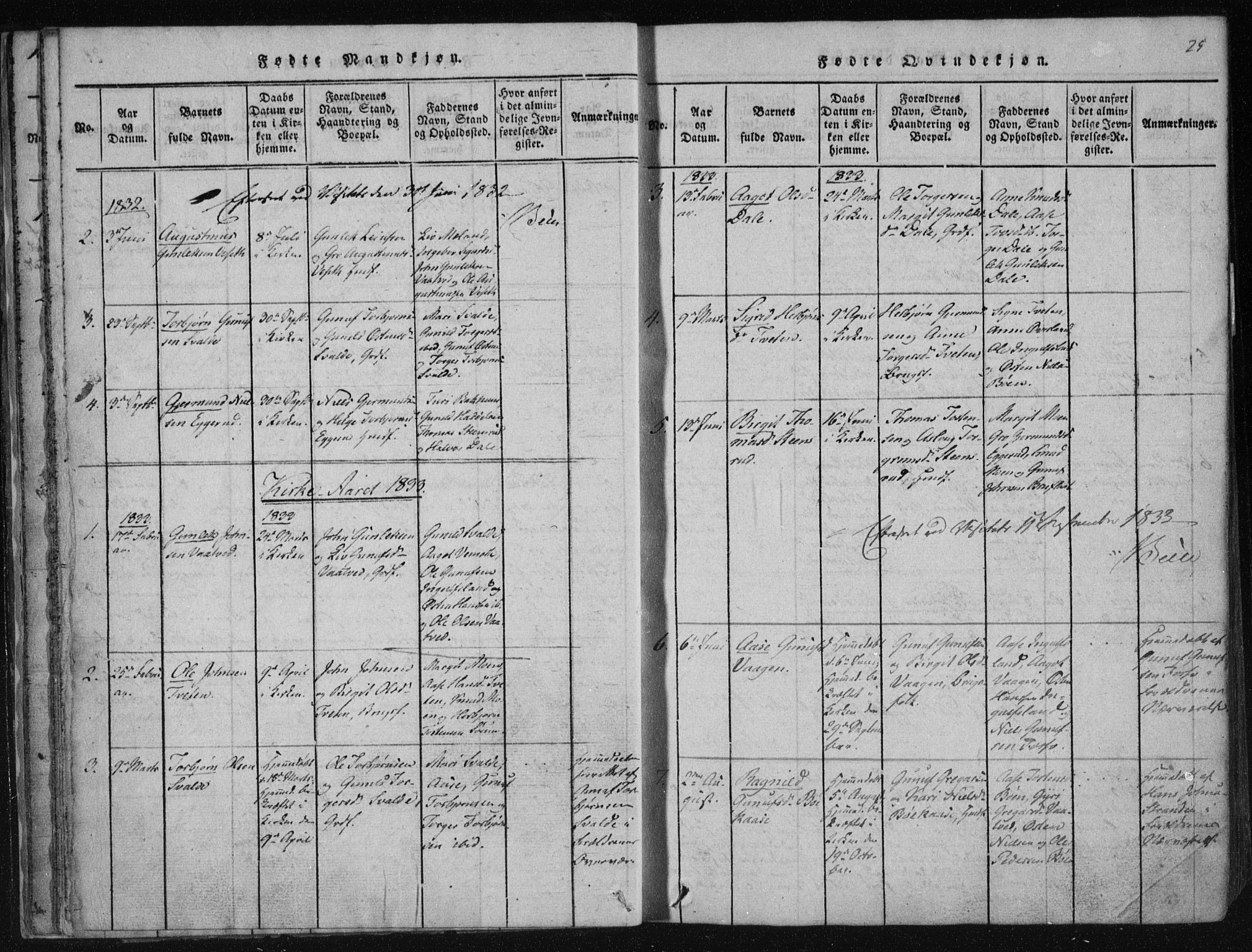 Tinn kirkebøker, SAKO/A-308/F/Fc/L0001: Parish register (official) no. III 1, 1815-1843, p. 25