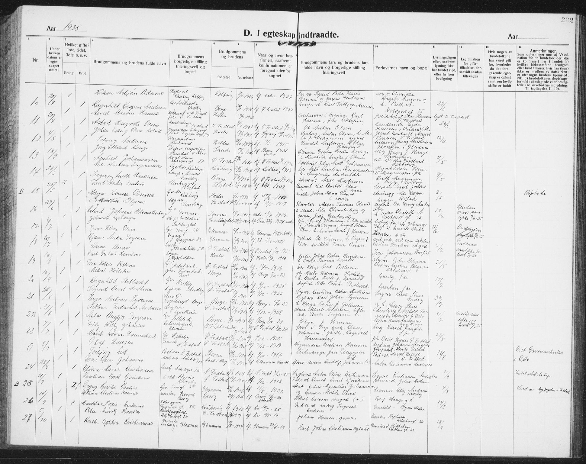 Østre Fredrikstad prestekontor Kirkebøker, AV/SAO-A-10907/G/Ga/L0003: Parish register (copy) no. 3, 1920-1940, p. 232
