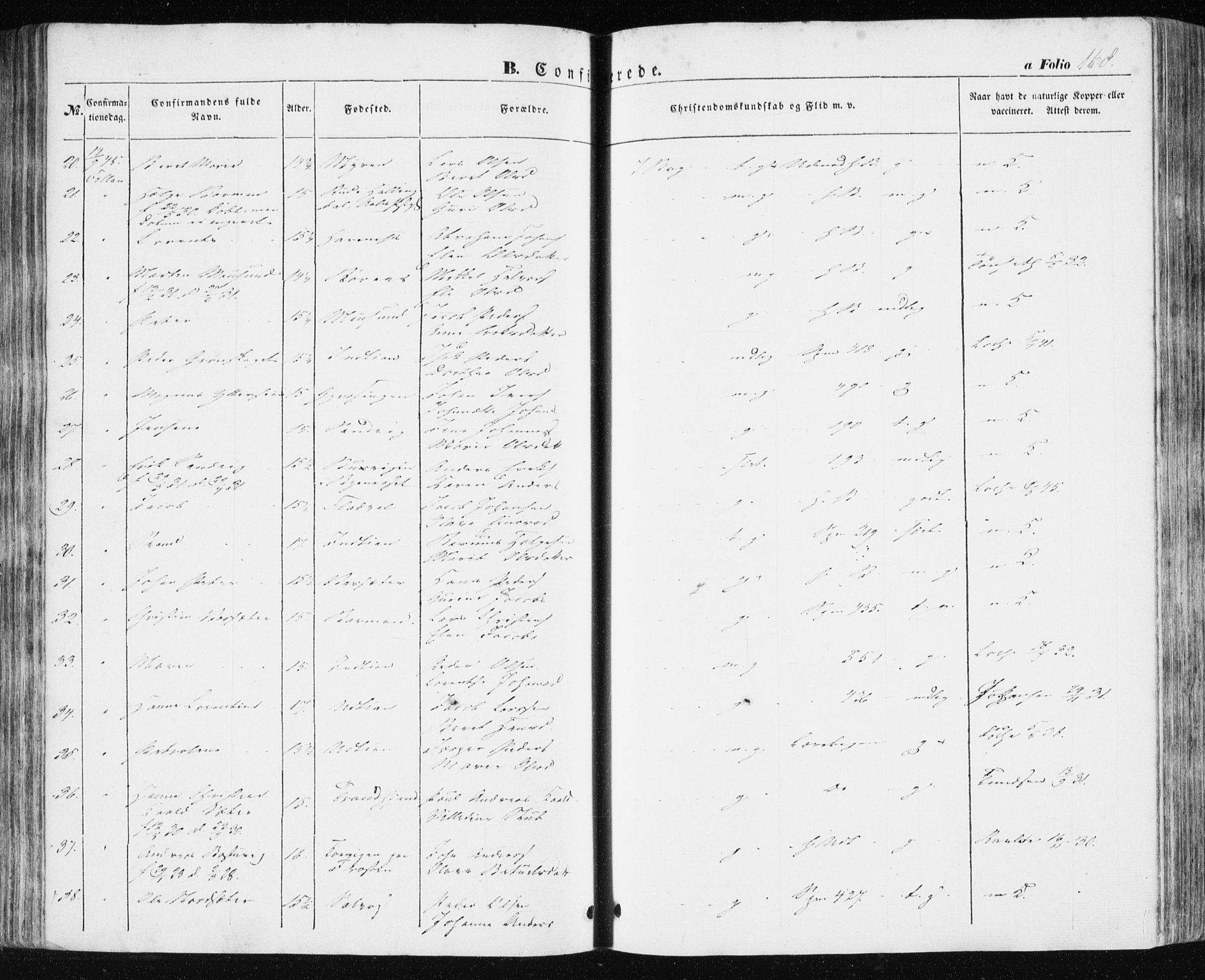 Ministerialprotokoller, klokkerbøker og fødselsregistre - Sør-Trøndelag, SAT/A-1456/634/L0529: Parish register (official) no. 634A05, 1843-1851, p. 168