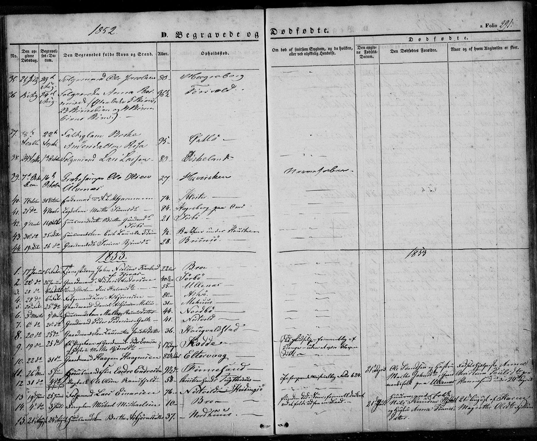 Rennesøy sokneprestkontor, SAST/A -101827/H/Ha/Haa/L0005: Parish register (official) no. A 5, 1838-1859, p. 291