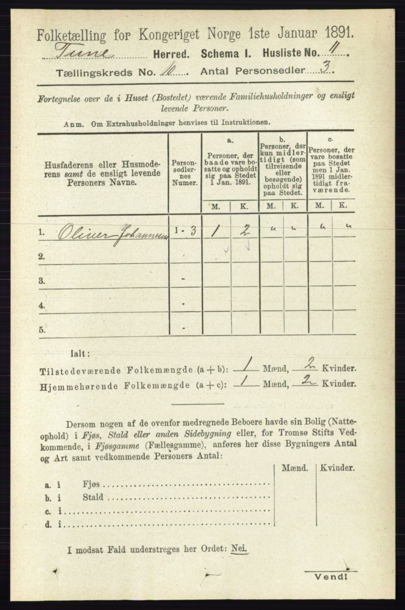 RA, 1891 census for 0130 Tune, 1891, p. 6515