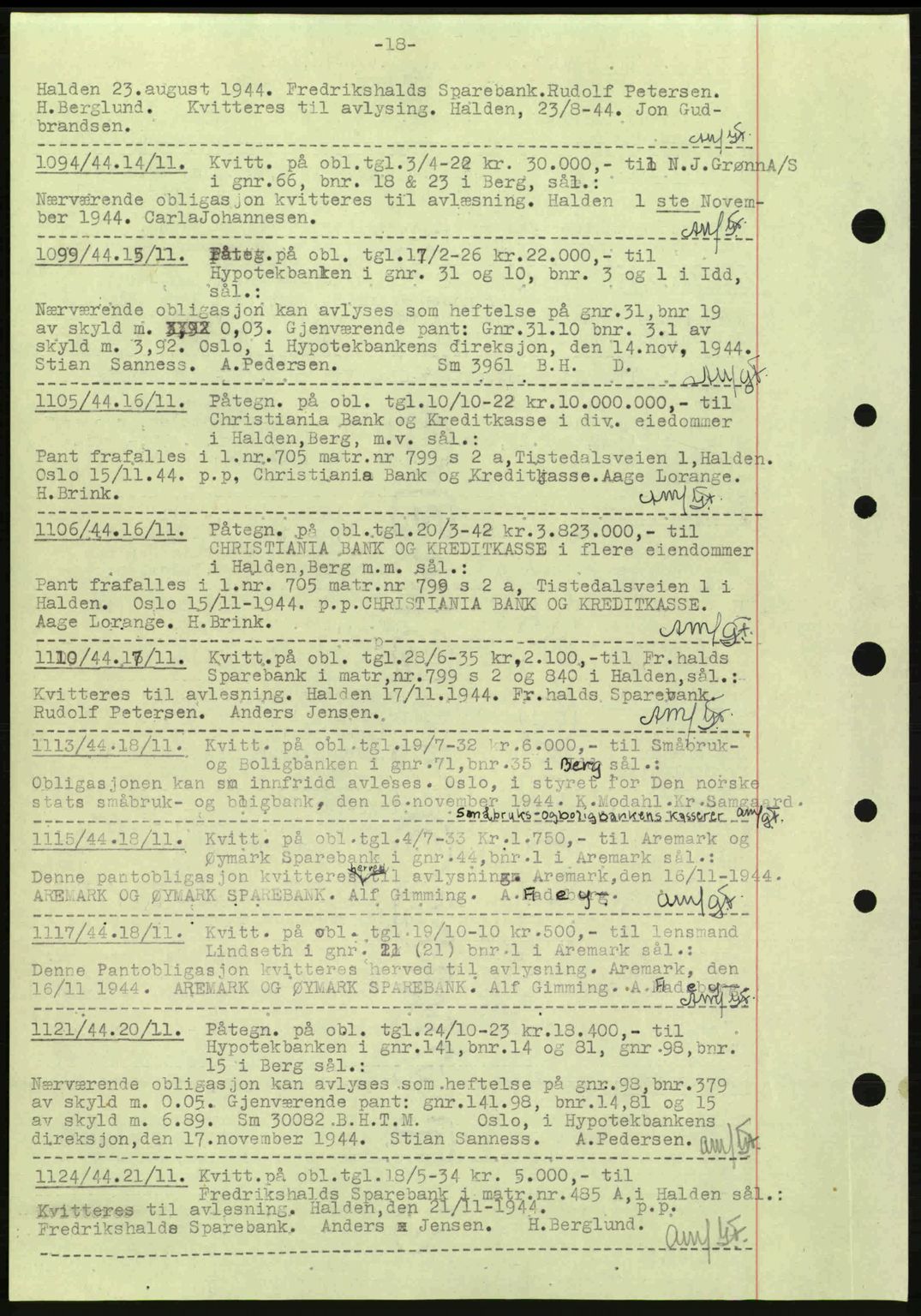 Idd og Marker sorenskriveri, AV/SAO-A-10283/G/Gb/Gbc/L0002: Mortgage book no. B4-9a, 1939-1945, Diary no: : 1094/1944