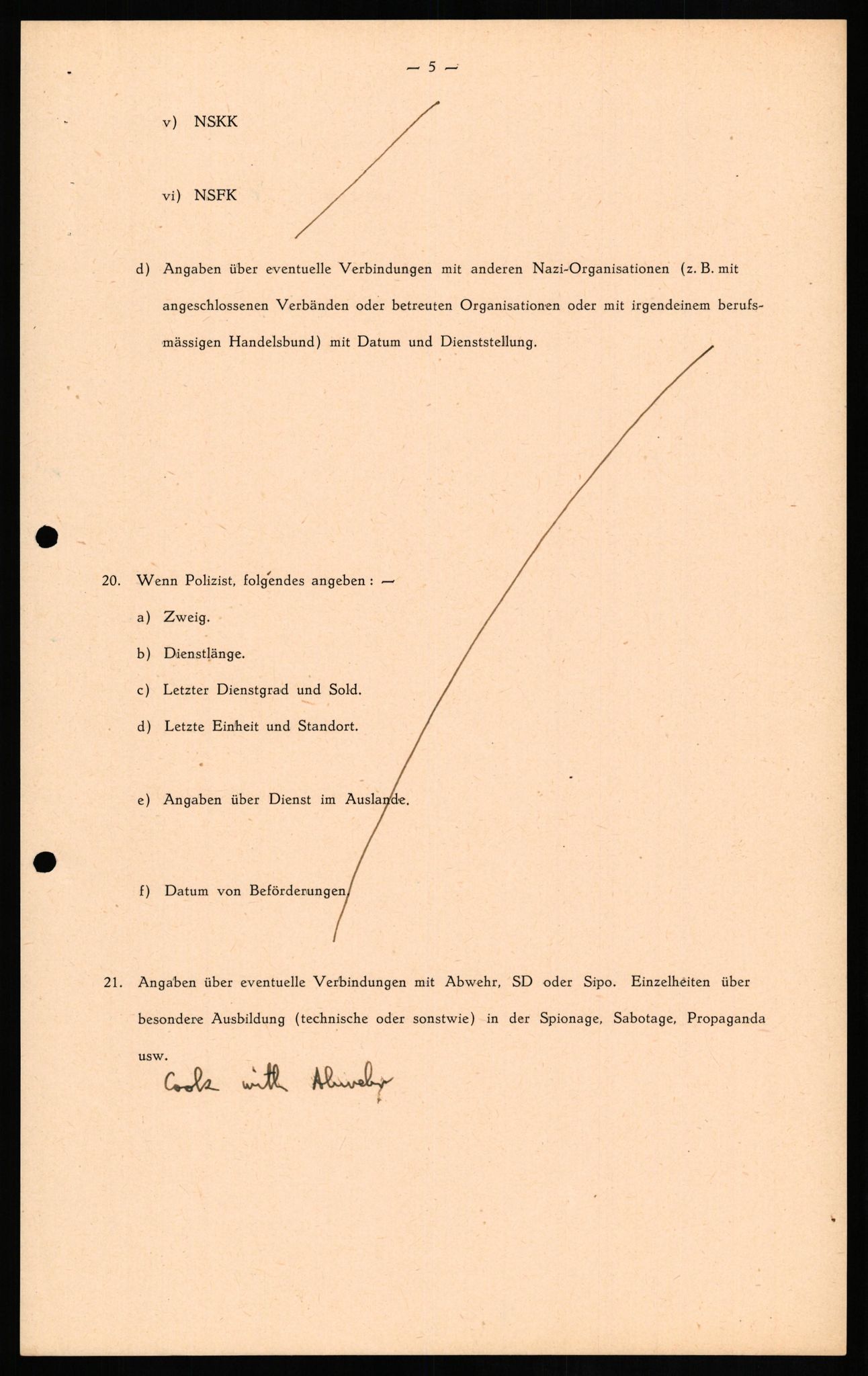 Forsvaret, Forsvarets overkommando II, RA/RAFA-3915/D/Db/L0015: CI Questionaires. Tyske okkupasjonsstyrker i Norge. Tyskere., 1945-1946, p. 453