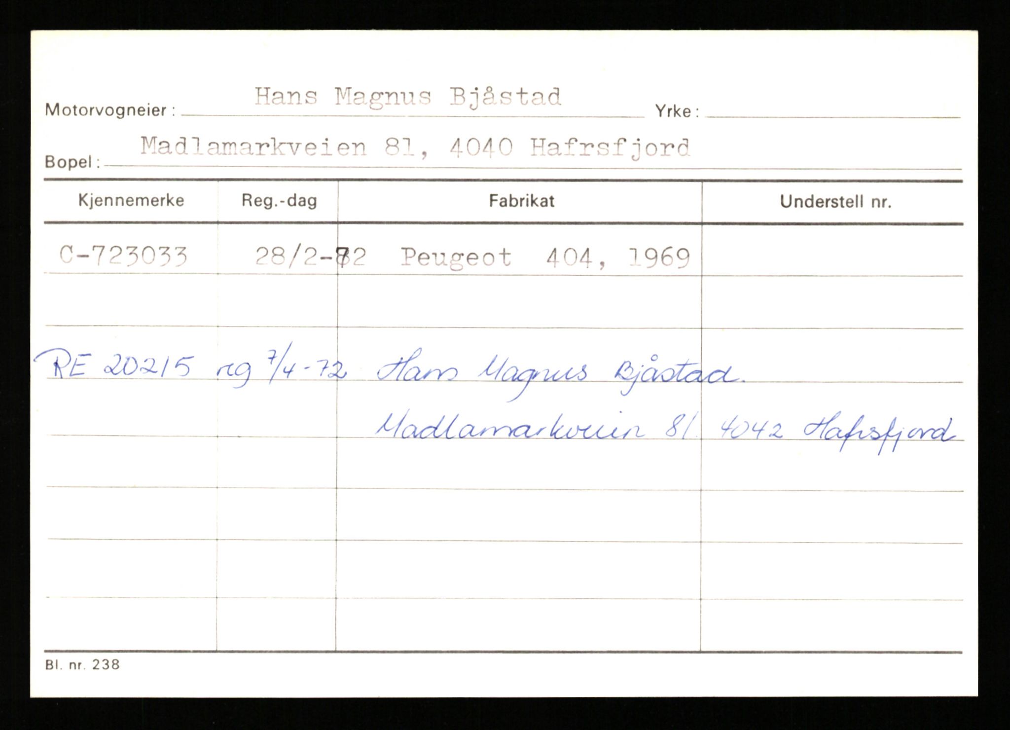 Stavanger trafikkstasjon, SAST/A-101942/0/G/L0012: Registreringsnummer: 363571 - 800000, 1930-1971, p. 2746