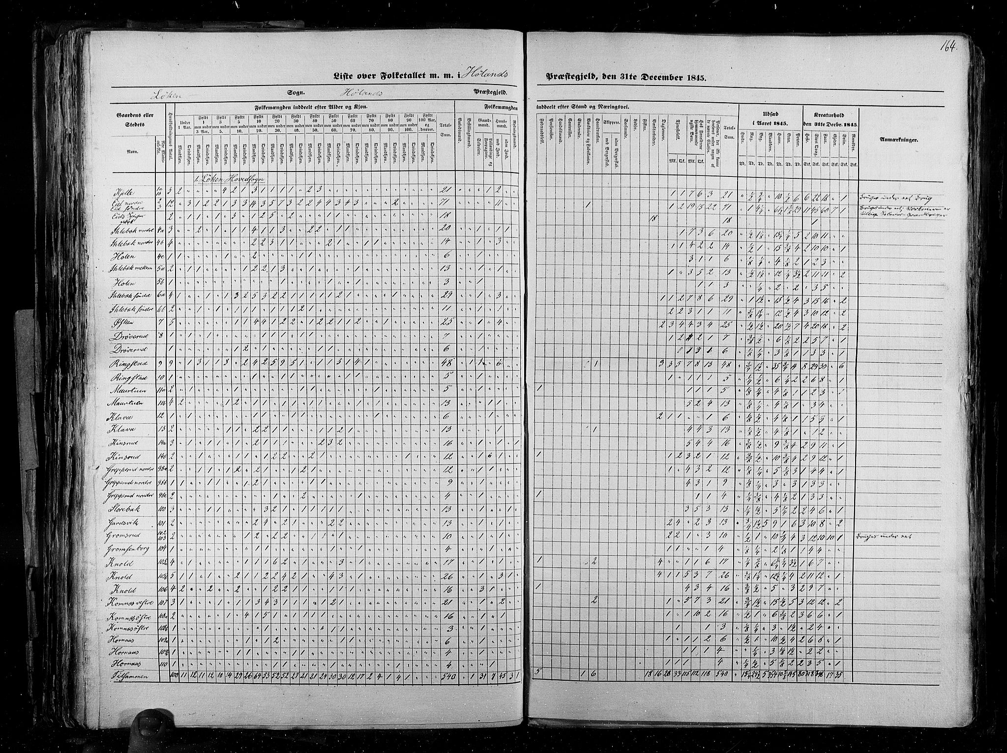 RA, Census 1845, vol. 2: Smålenenes amt og Akershus amt, 1845, p. 164