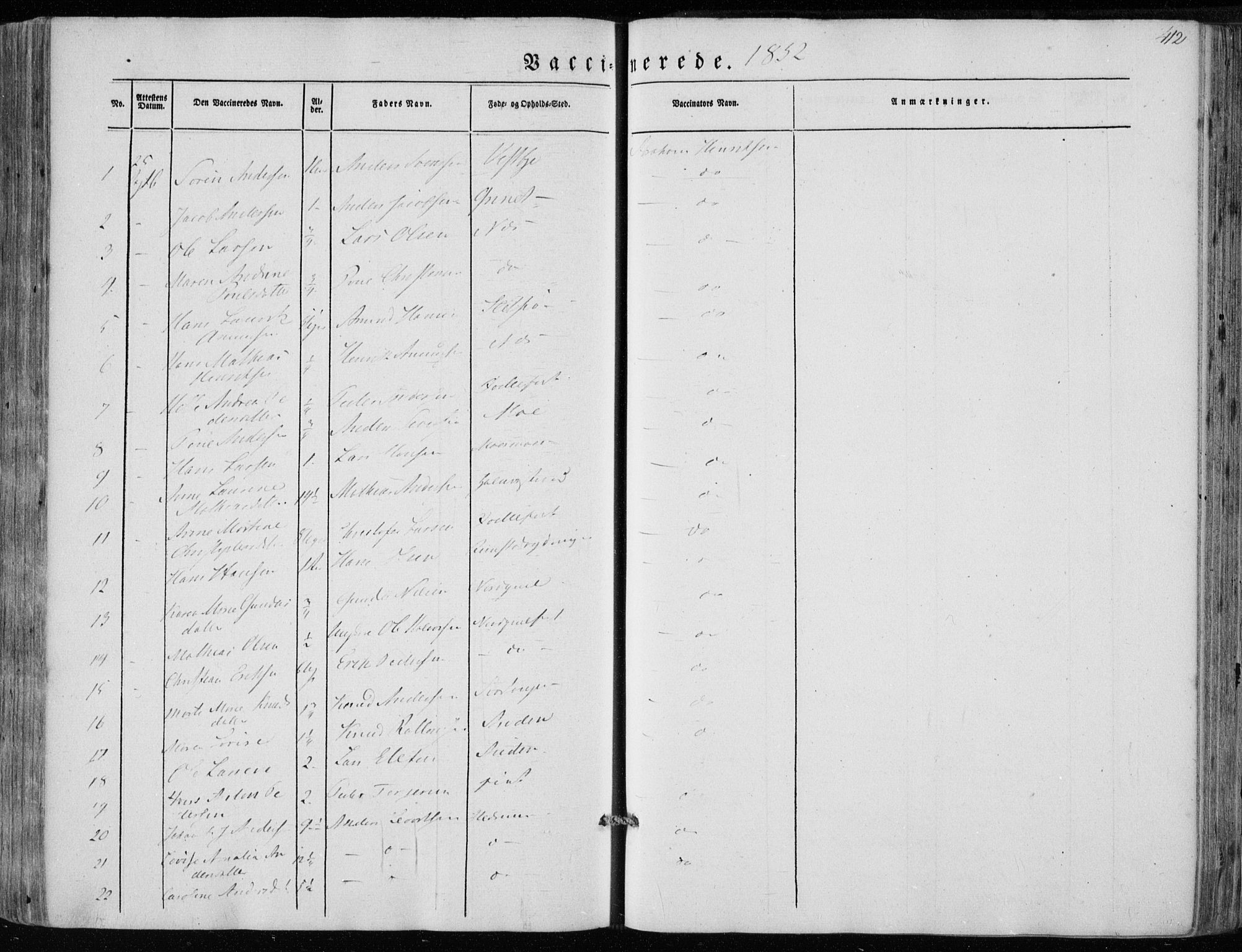 Hedrum kirkebøker, AV/SAKO-A-344/F/Fa/L0006: Parish register (official) no. I 6, 1849-1857, p. 412