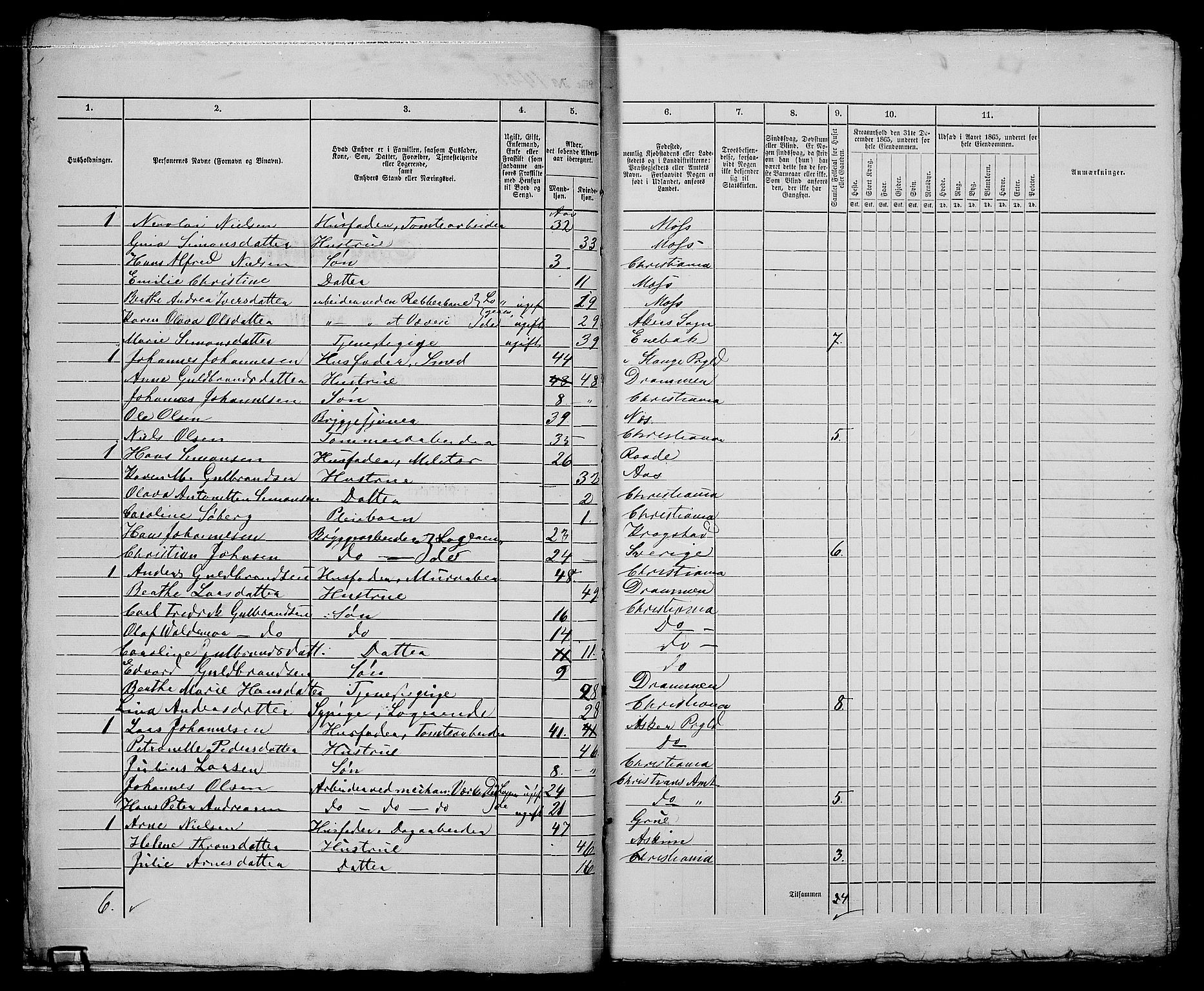 RA, 1865 census for Kristiania, 1865, p. 3173