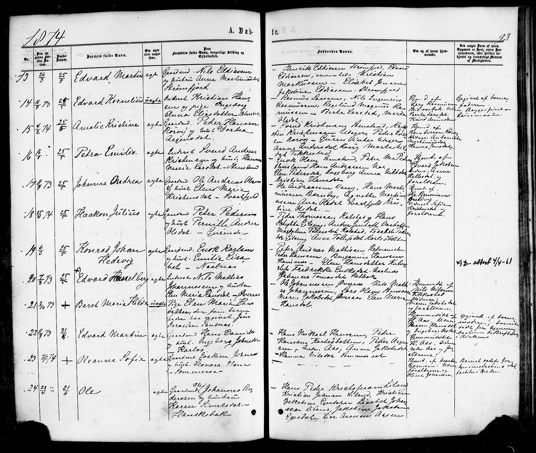 Ministerialprotokoller, klokkerbøker og fødselsregistre - Nordland, SAT/A-1459/859/L0845: Parish register (official) no. 859A05, 1863-1877, p. 93