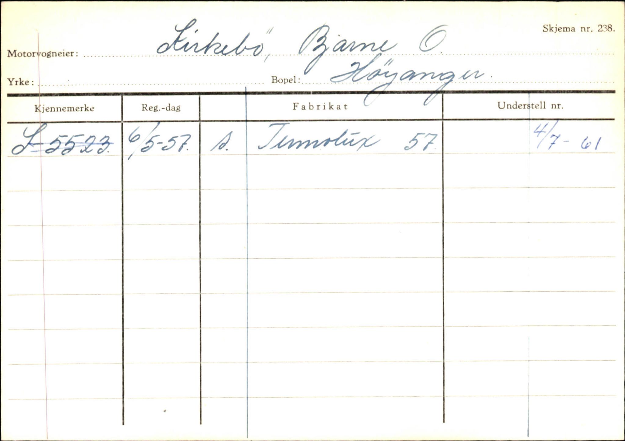 Statens vegvesen, Sogn og Fjordane vegkontor, SAB/A-5301/4/F/L0130: Eigarregister Eid T-Å. Høyanger A-O, 1945-1975, p. 1713