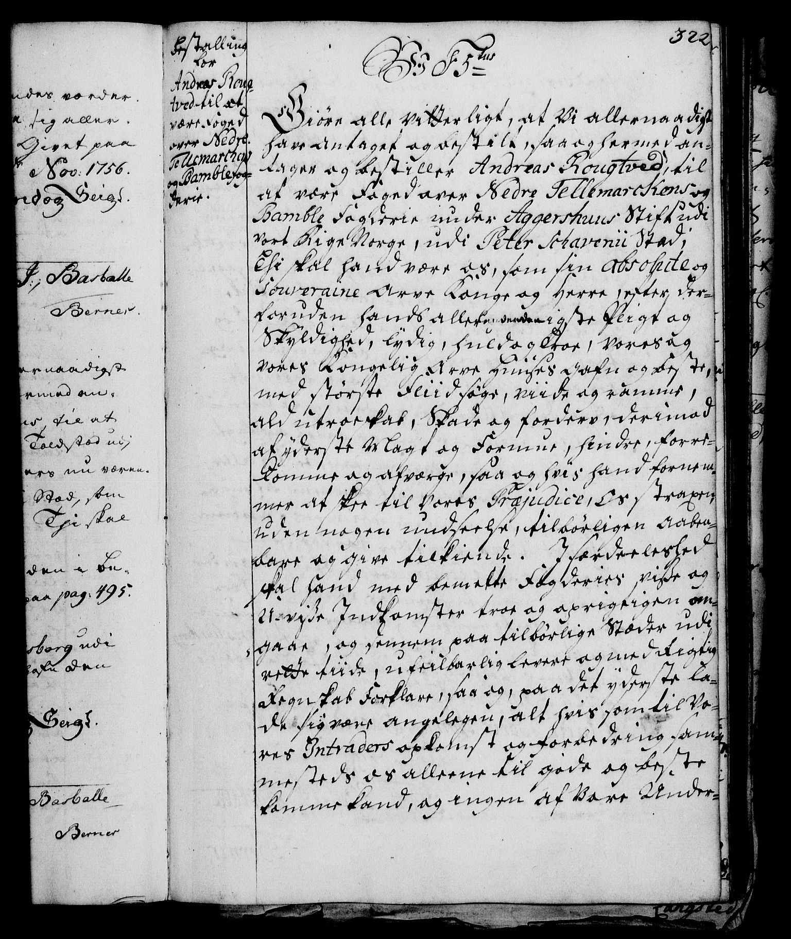 Rentekammeret, Kammerkanselliet, RA/EA-3111/G/Gg/Gge/L0003: Norsk bestallingsprotokoll med register (merket RK 53.27), 1745-1761, p. 322