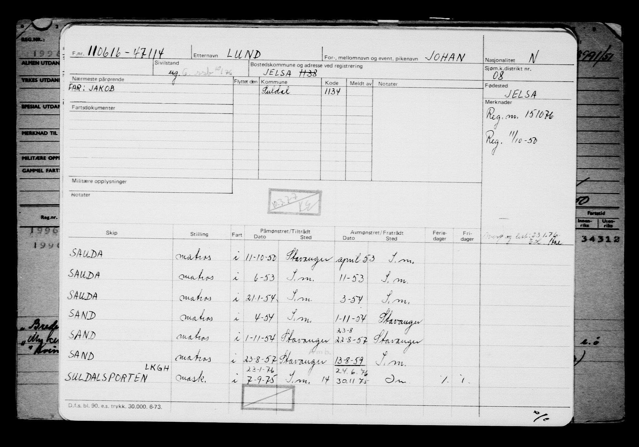 Direktoratet for sjømenn, AV/RA-S-3545/G/Gb/L0140: Hovedkort, 1916, p. 32