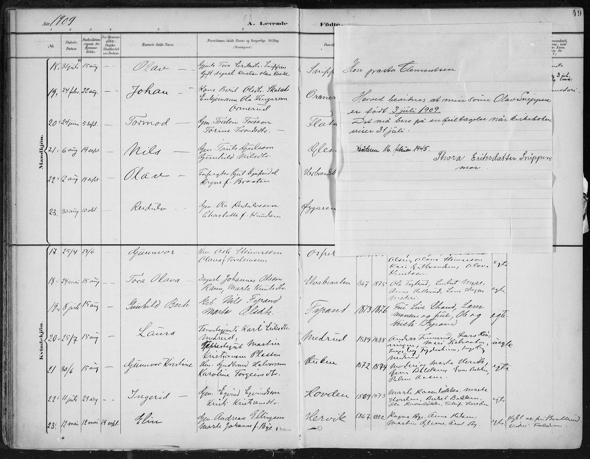 Krødsherad kirkebøker, AV/SAKO-A-19/F/Fa/L0007: Parish register (official) no. 7, 1900-1915, p. 49