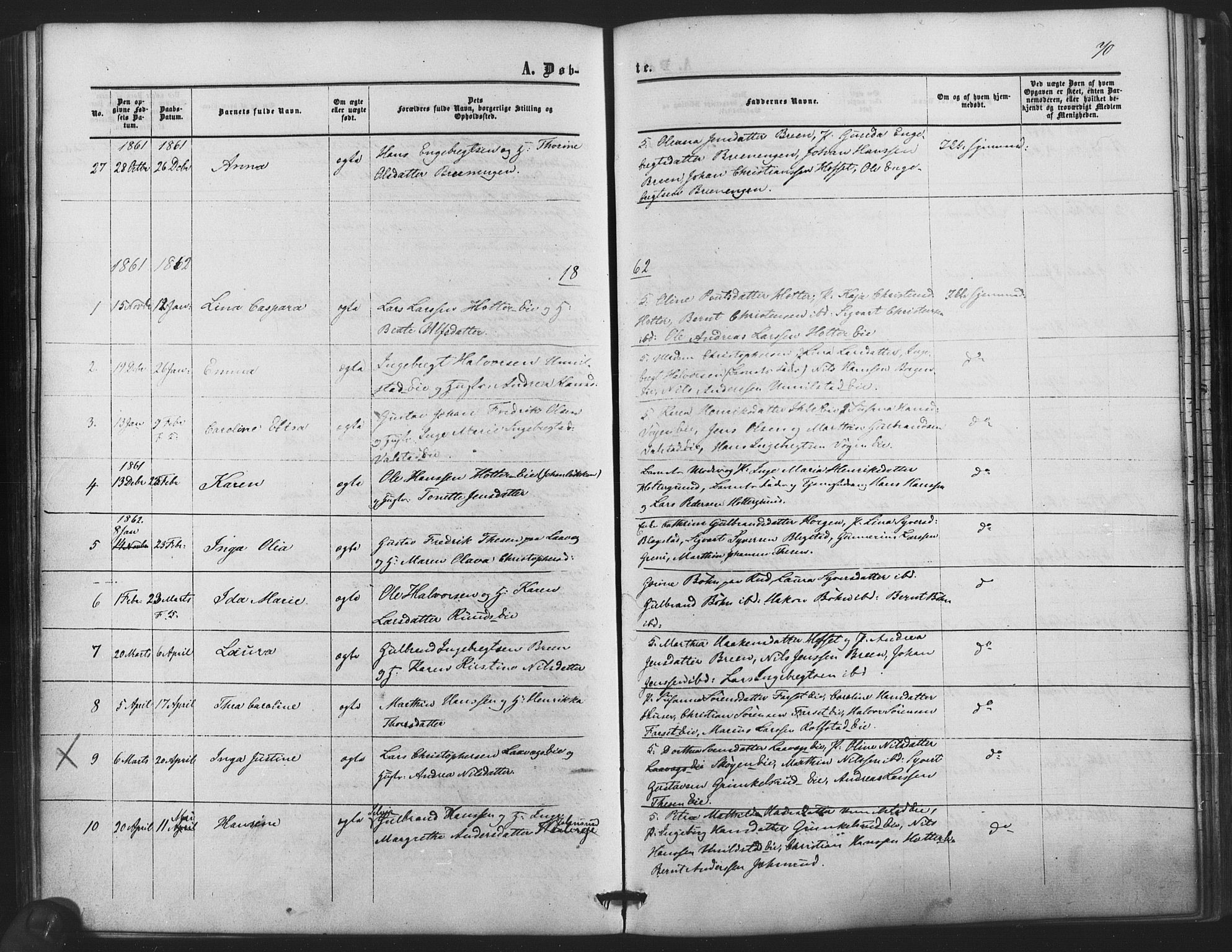 Nes prestekontor Kirkebøker, SAO/A-10410/F/Fb/L0001: Parish register (official) no. II 1, 1859-1882, p. 70