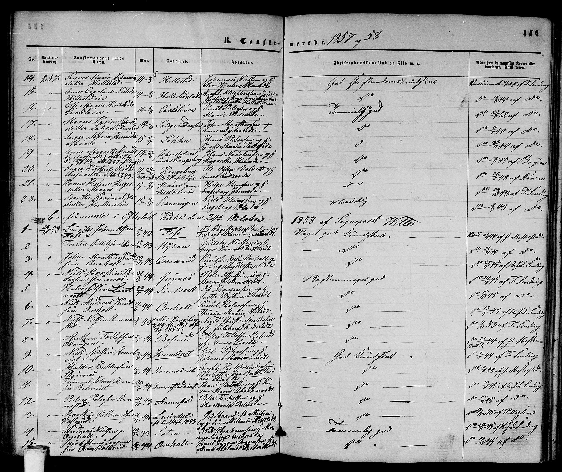 Sandsvær kirkebøker, AV/SAKO-A-244/G/Ga/L0005: Parish register (copy) no. I 5, 1857-1873, p. 156